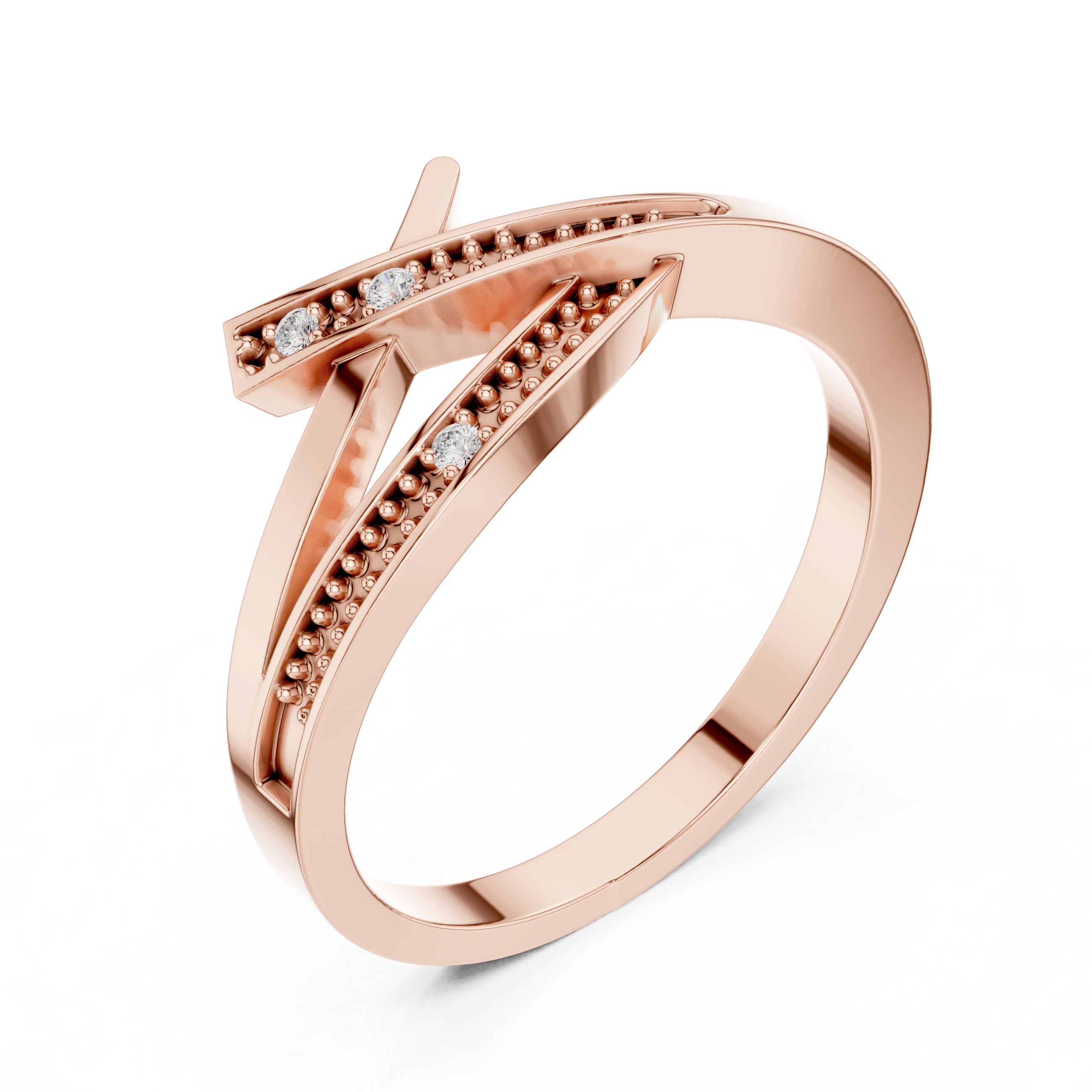 Modern Diamond Criss Cross Ring