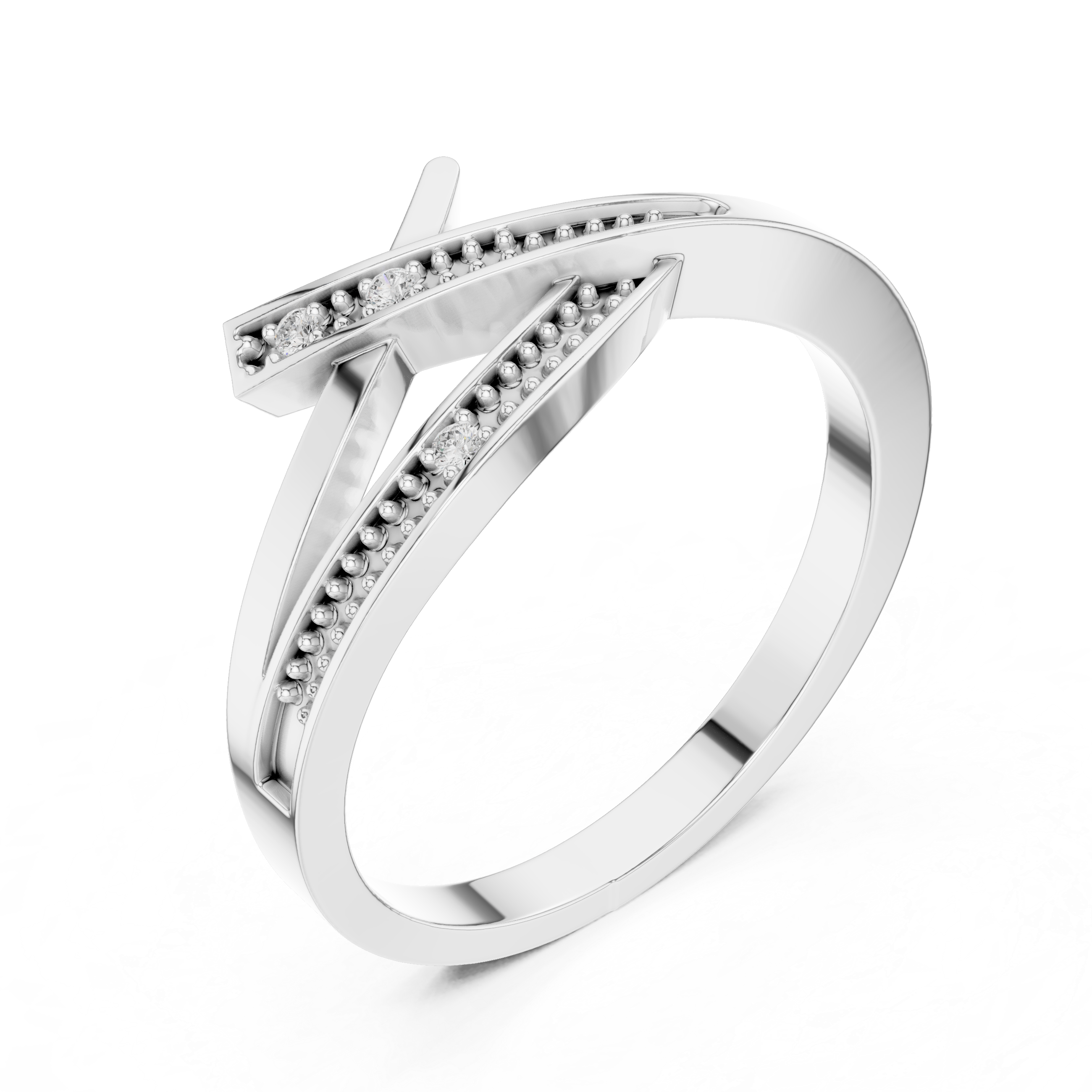 Modern Diamond Criss Cross Ring