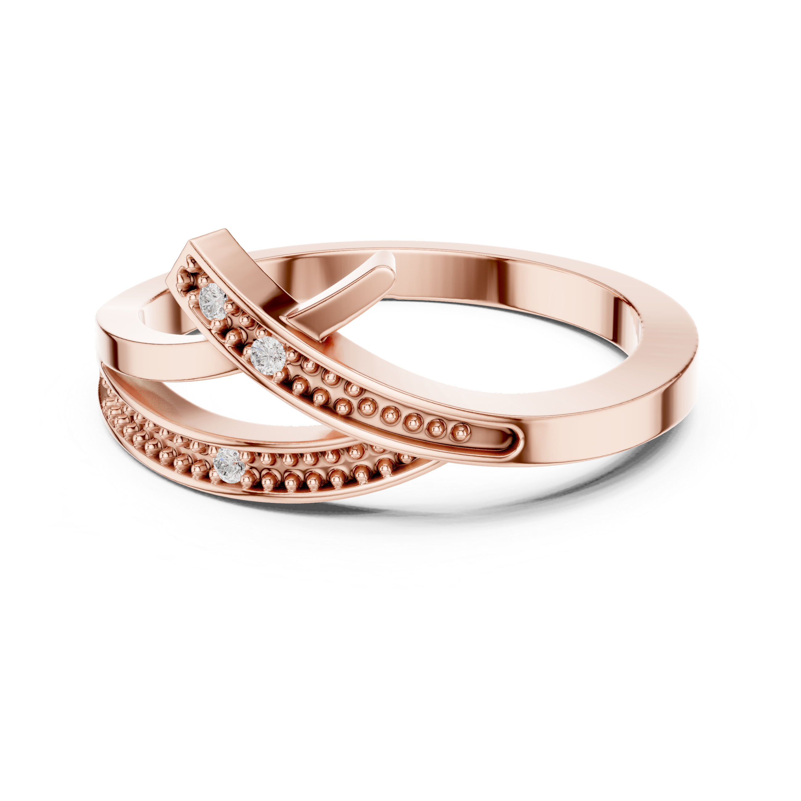 Modern Diamond Criss Cross Ring