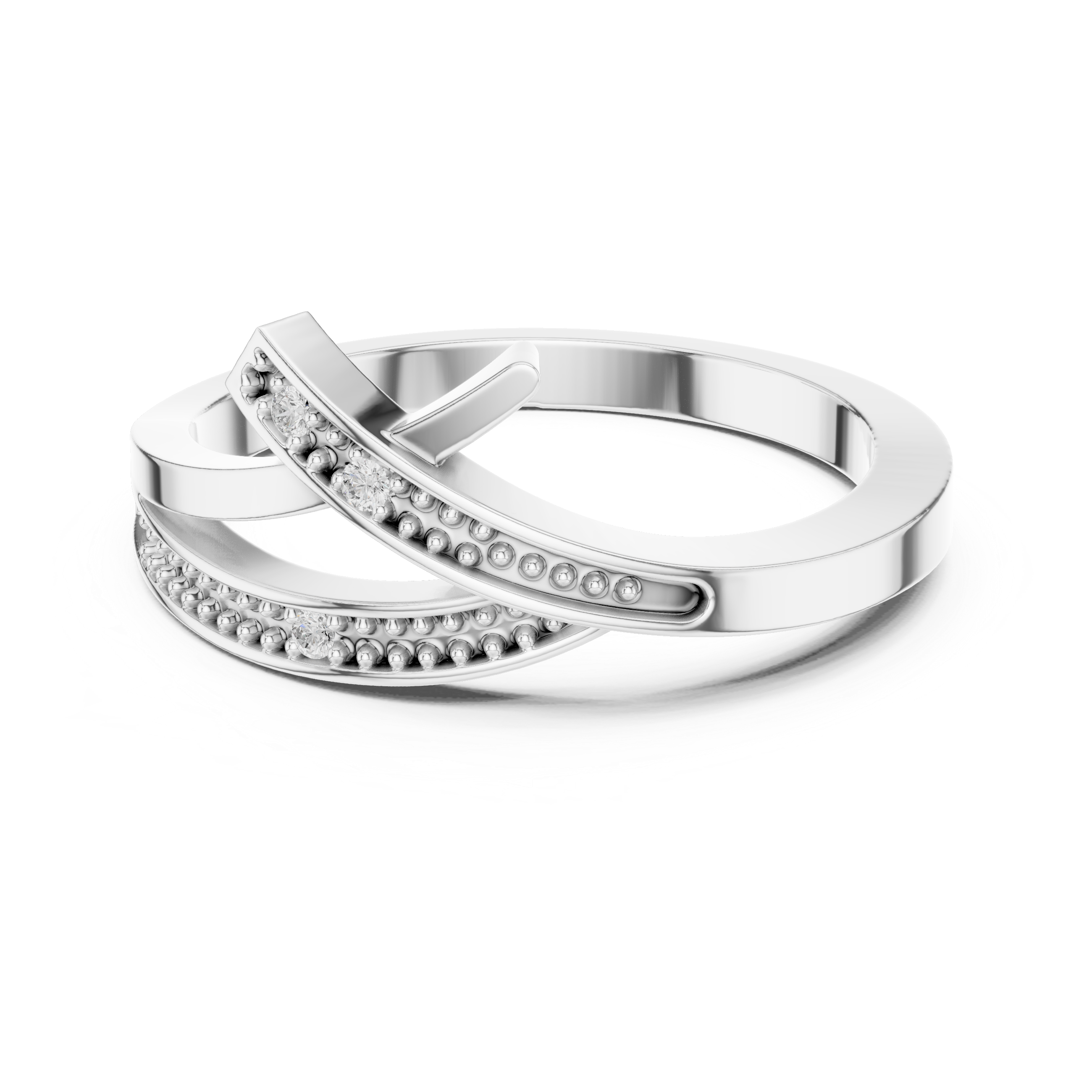 Modern Diamond Criss Cross Ring