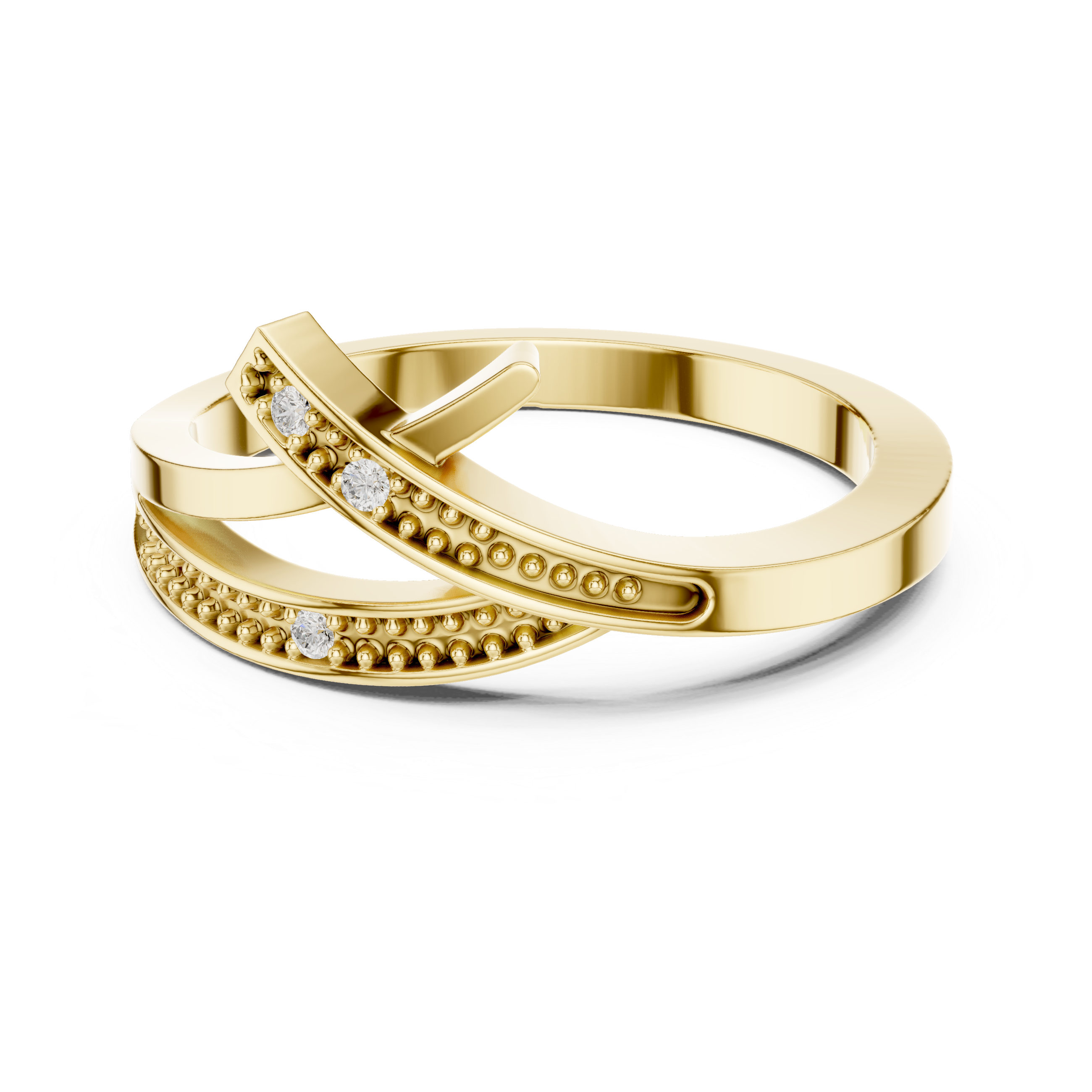 Modern Diamond Criss Cross Ring