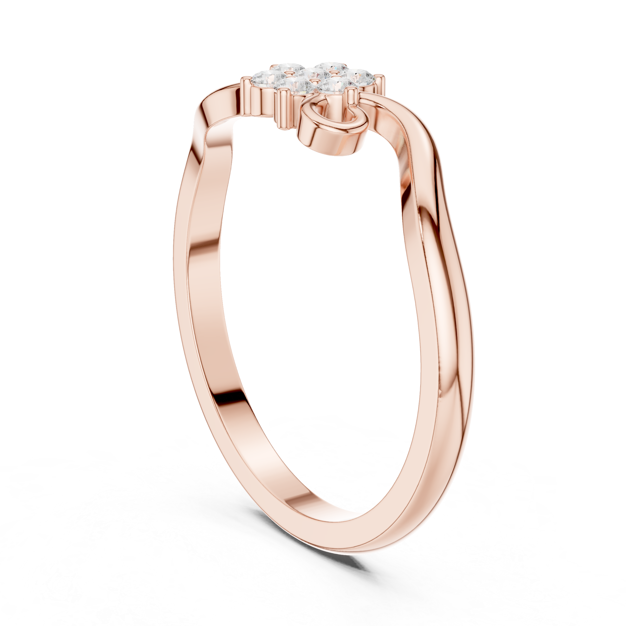 Vintage Diamond Floral Twist Ring