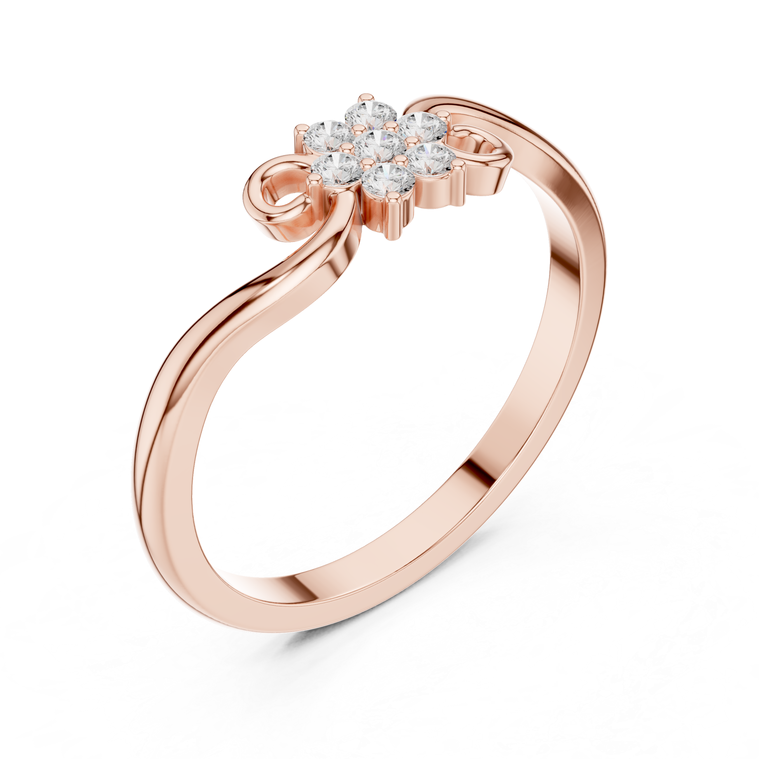 Vintage Diamond Floral Twist Ring