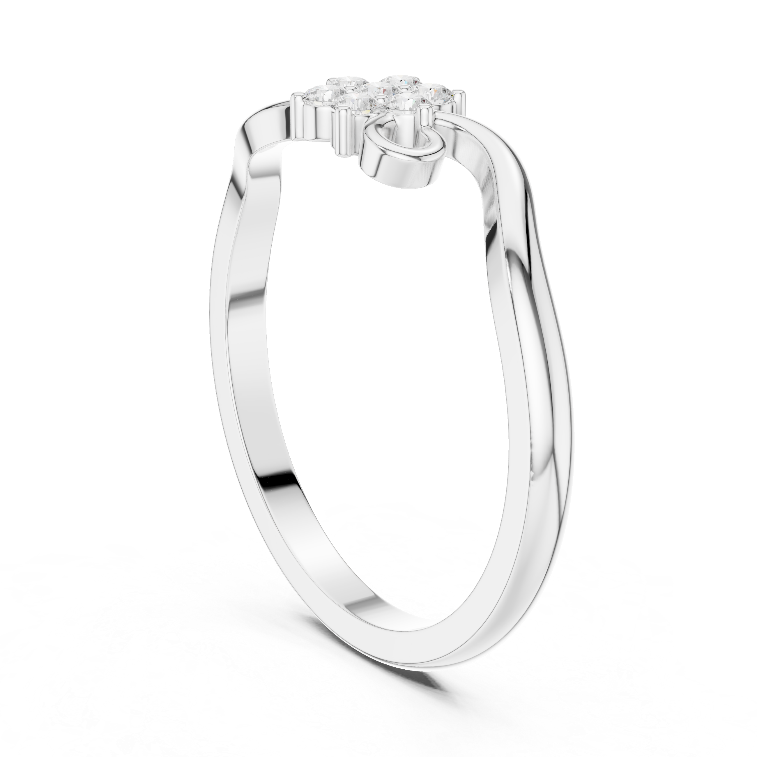 Vintage Diamond Floral Twist Ring