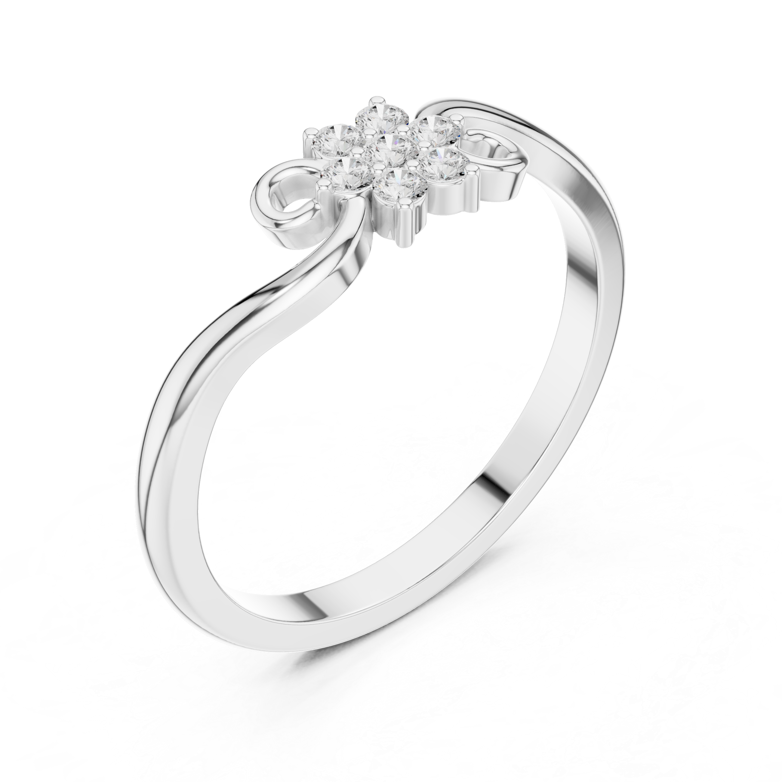 Vintage Diamond Floral Twist Ring
