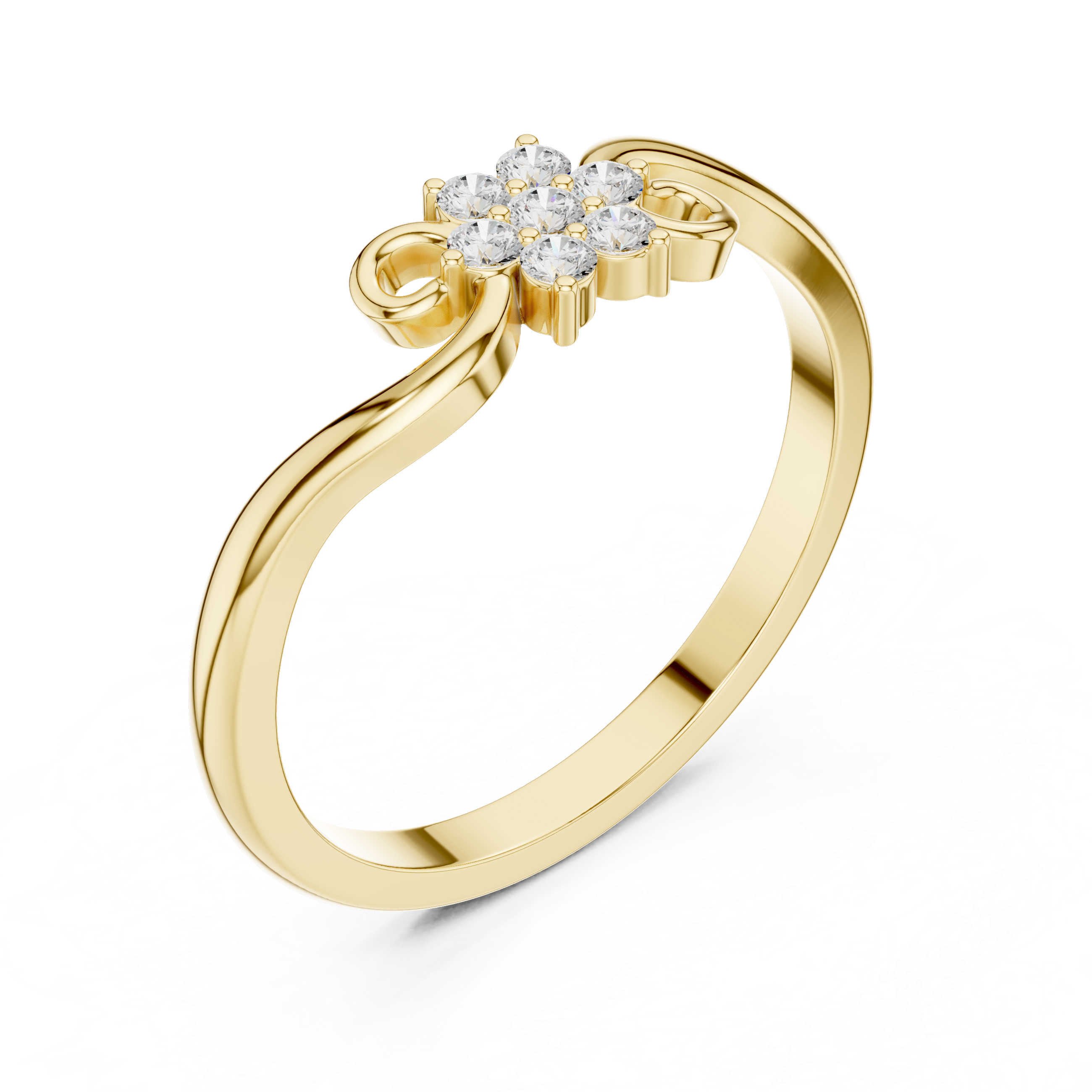 Vintage Diamond Floral Twist Ring