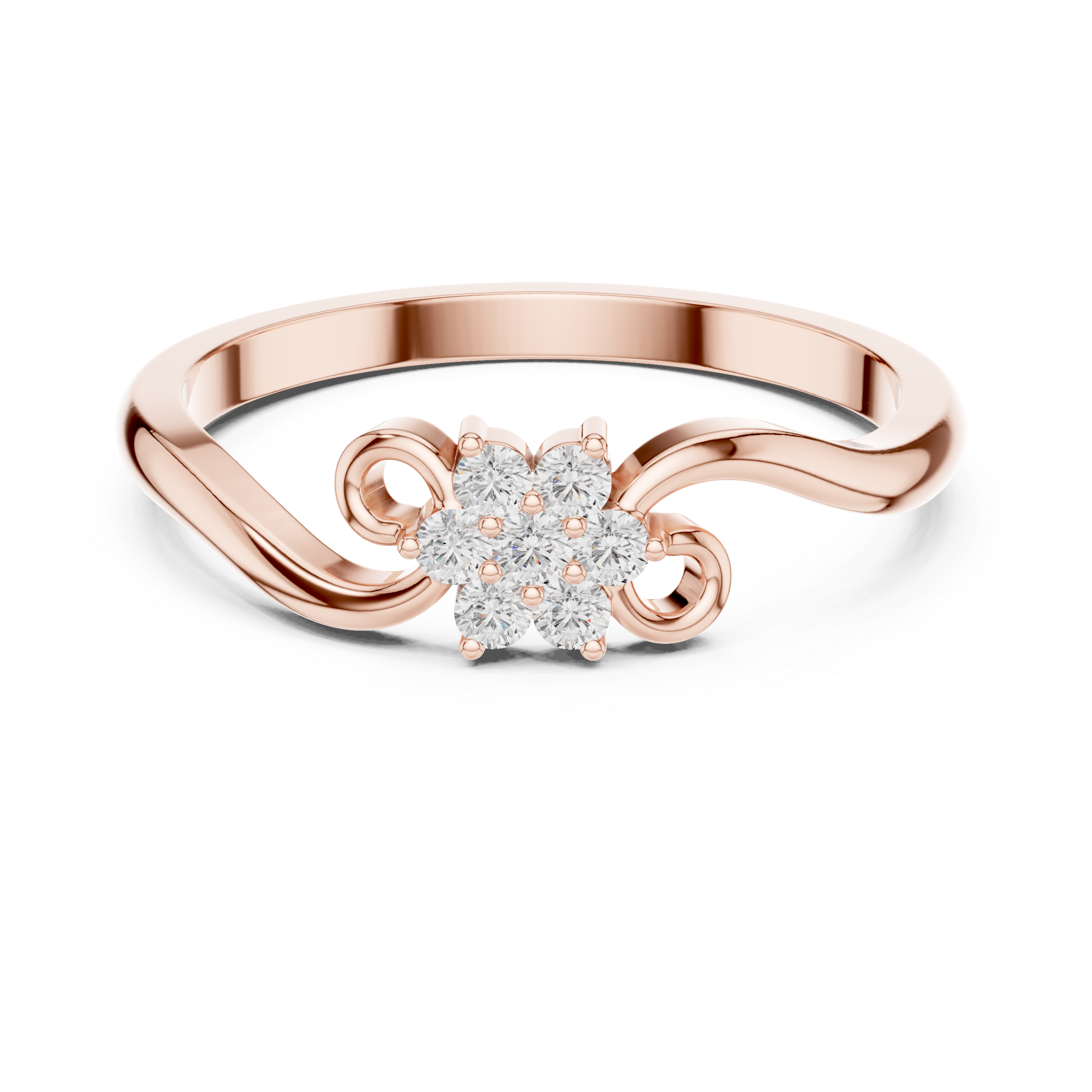 Vintage Diamond Floral Twist Ring