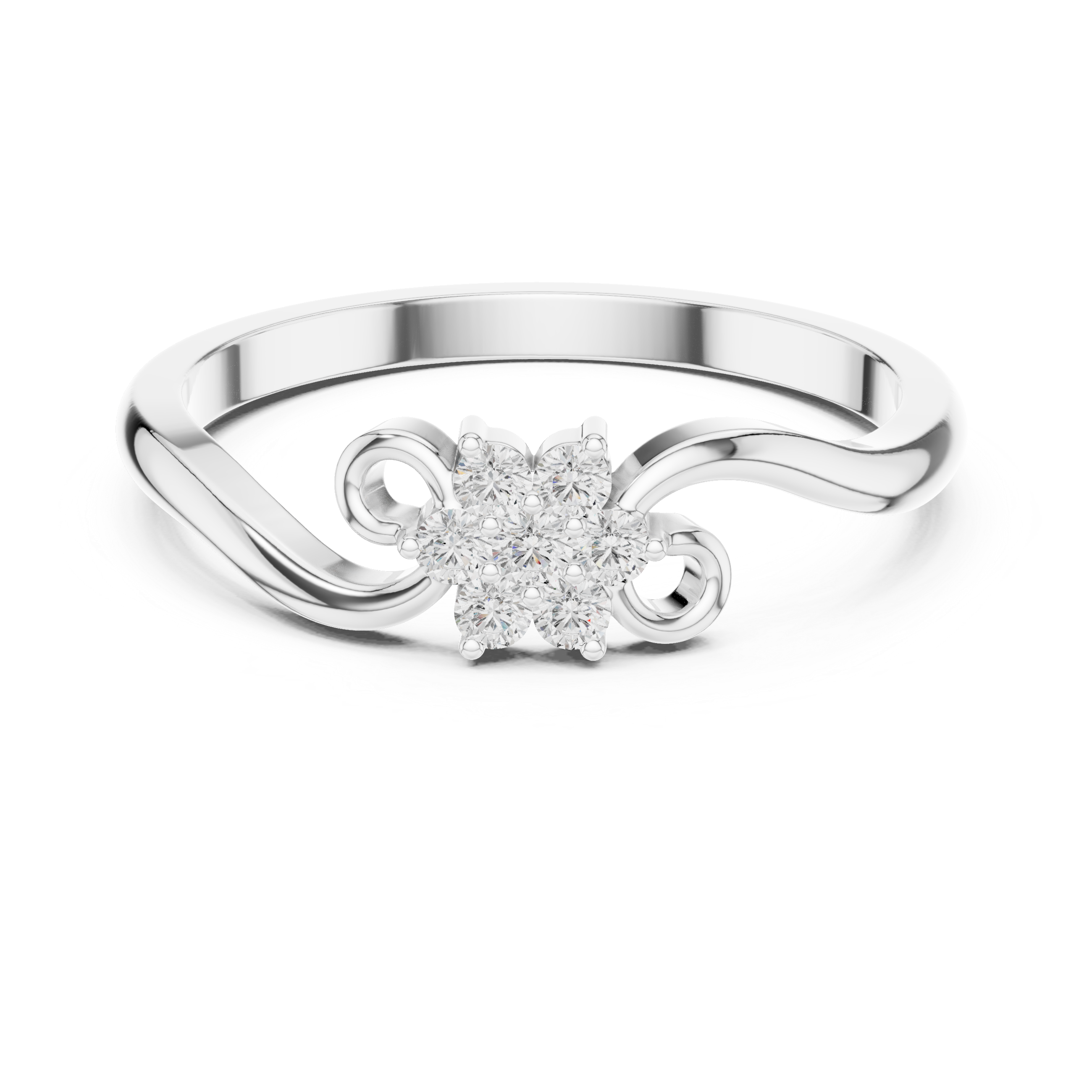 Vintage Diamond Floral Twist Ring