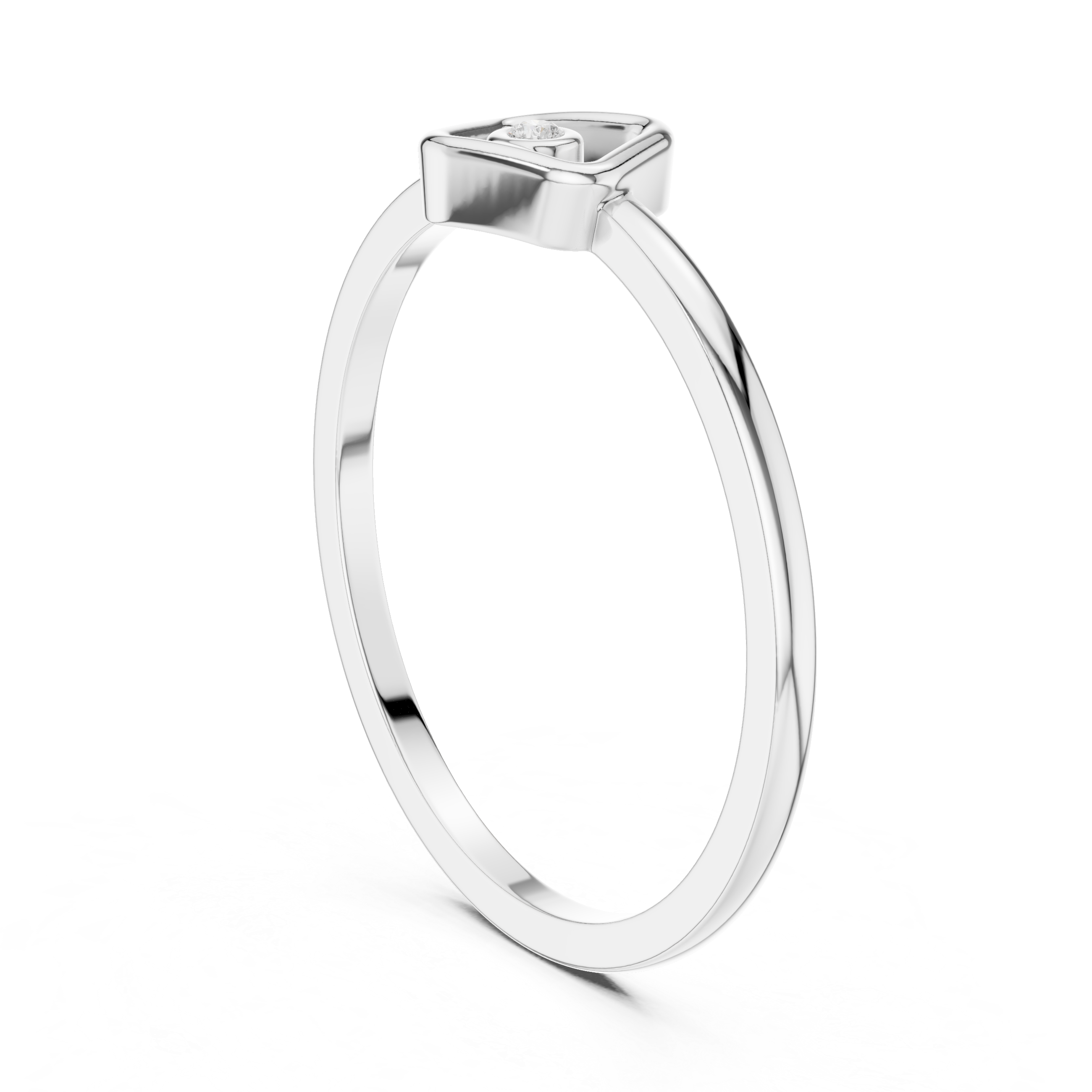 Minimalist Floating Diamond Square Ring