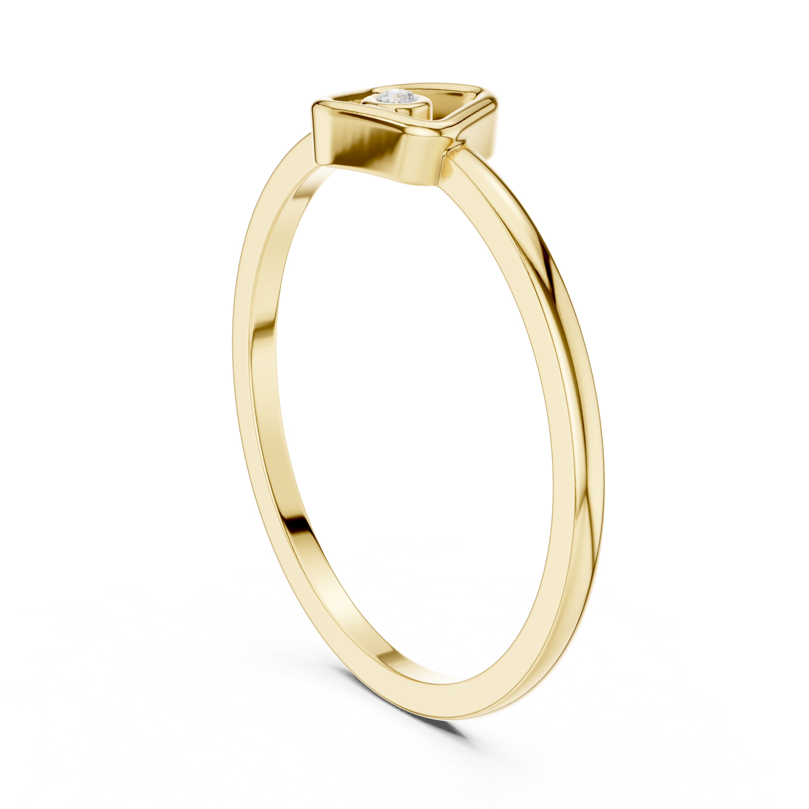 Minimalist Floating Diamond Square Ring