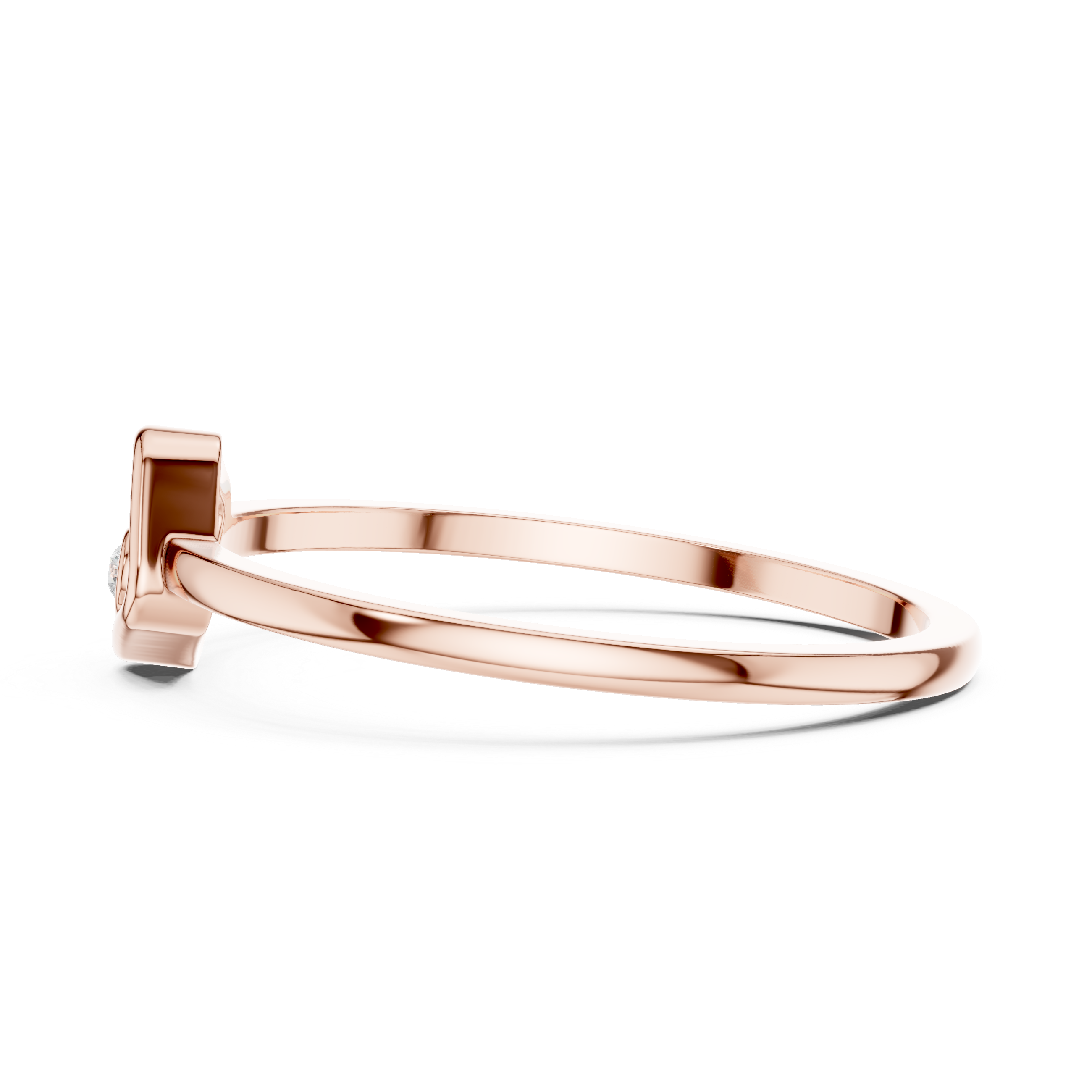 Minimalist Floating Diamond Square Ring