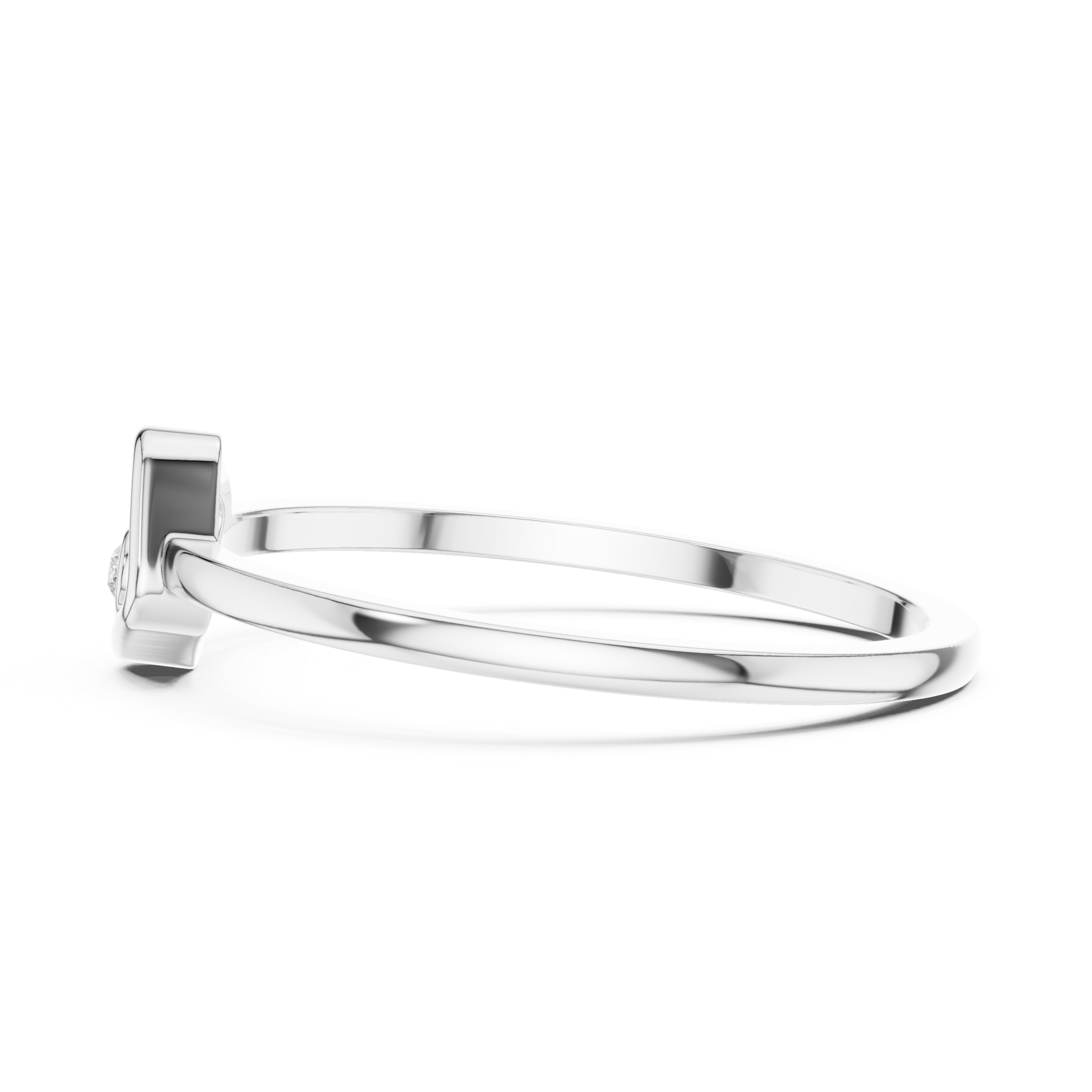 Minimalist Floating Diamond Square Ring