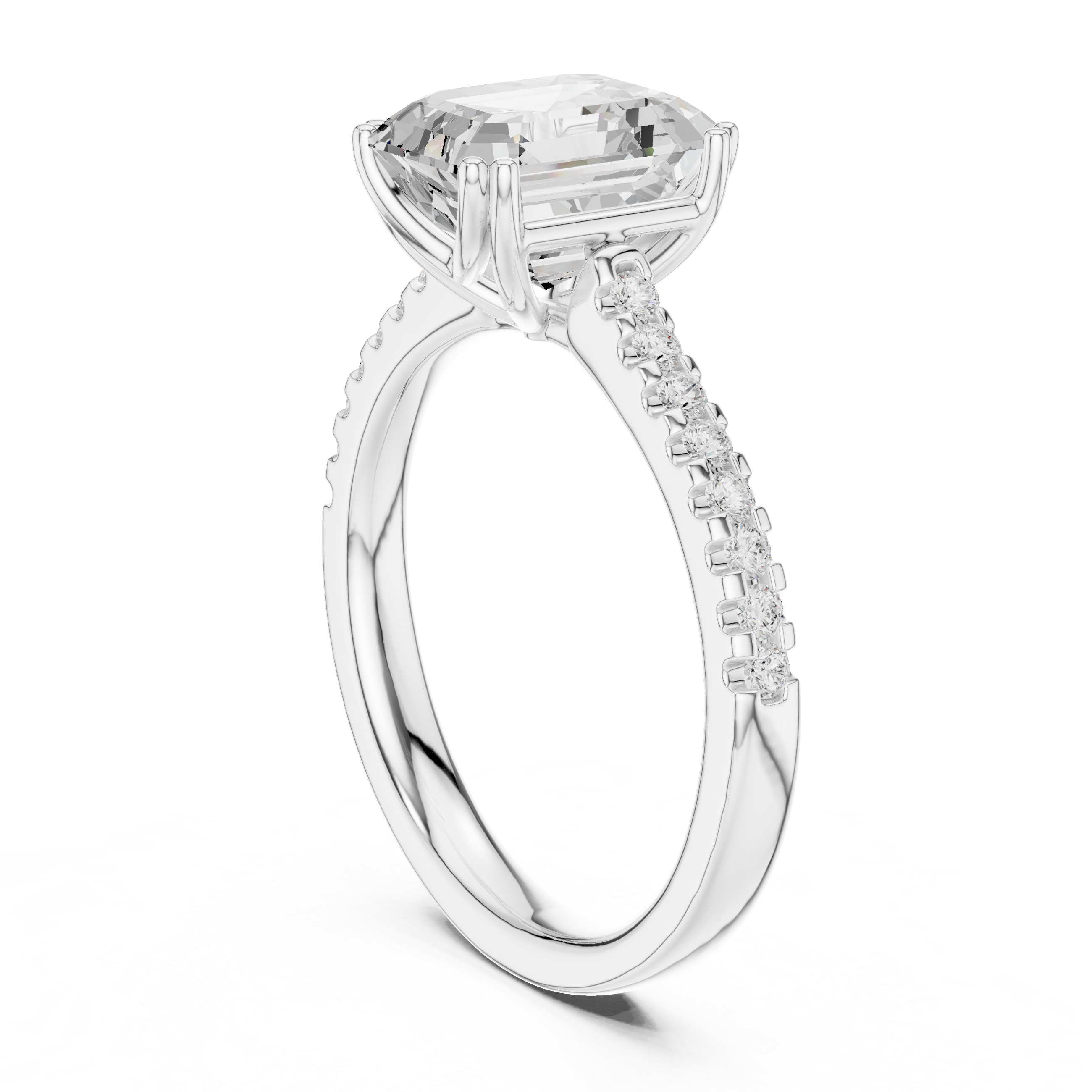 Emerald Cut Solitaire Diamond Ring
