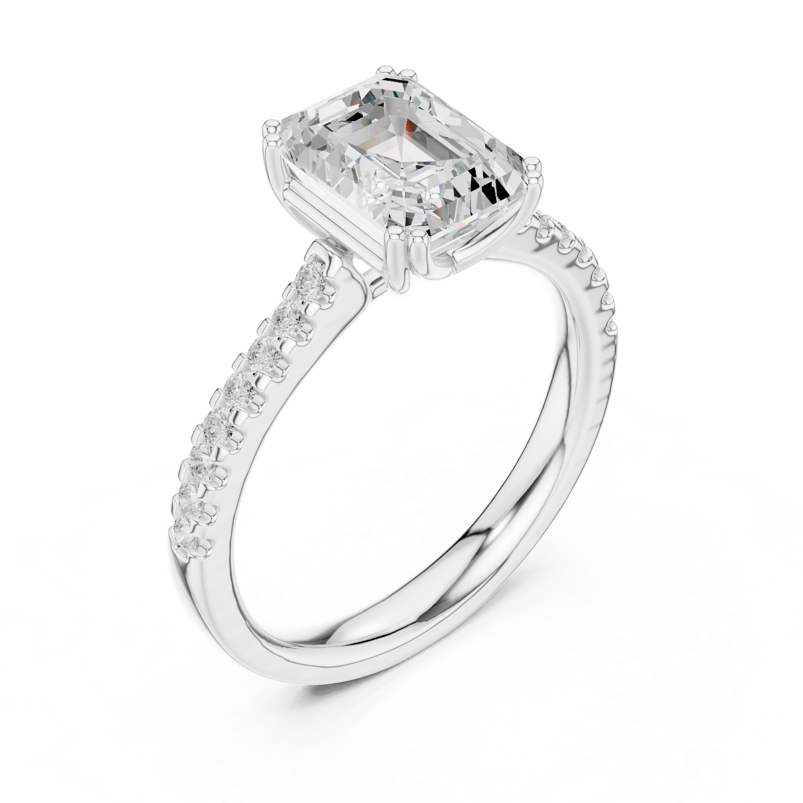 Emerald Cut Solitaire Diamond Ring