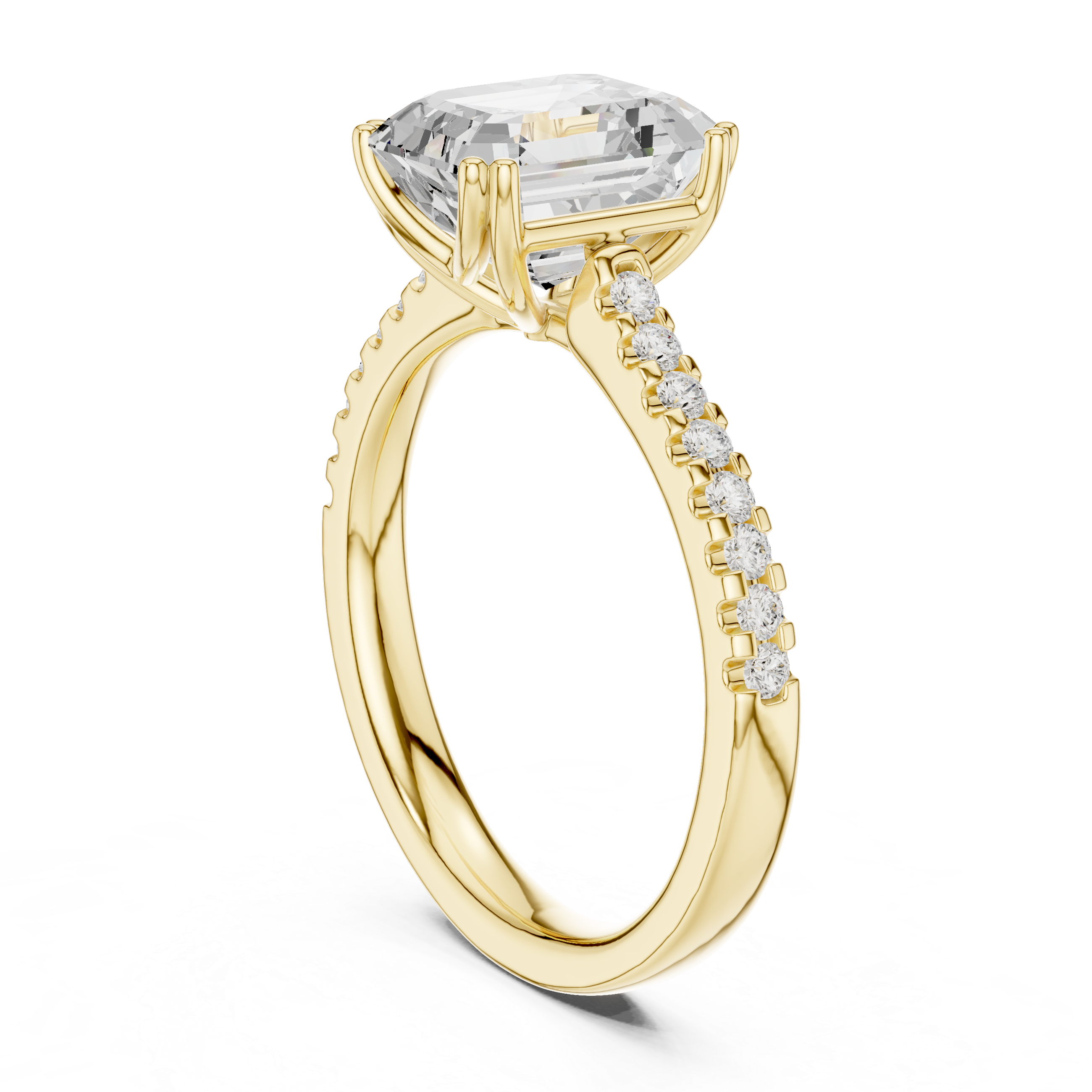 Emerald Cut Solitaire Diamond Ring