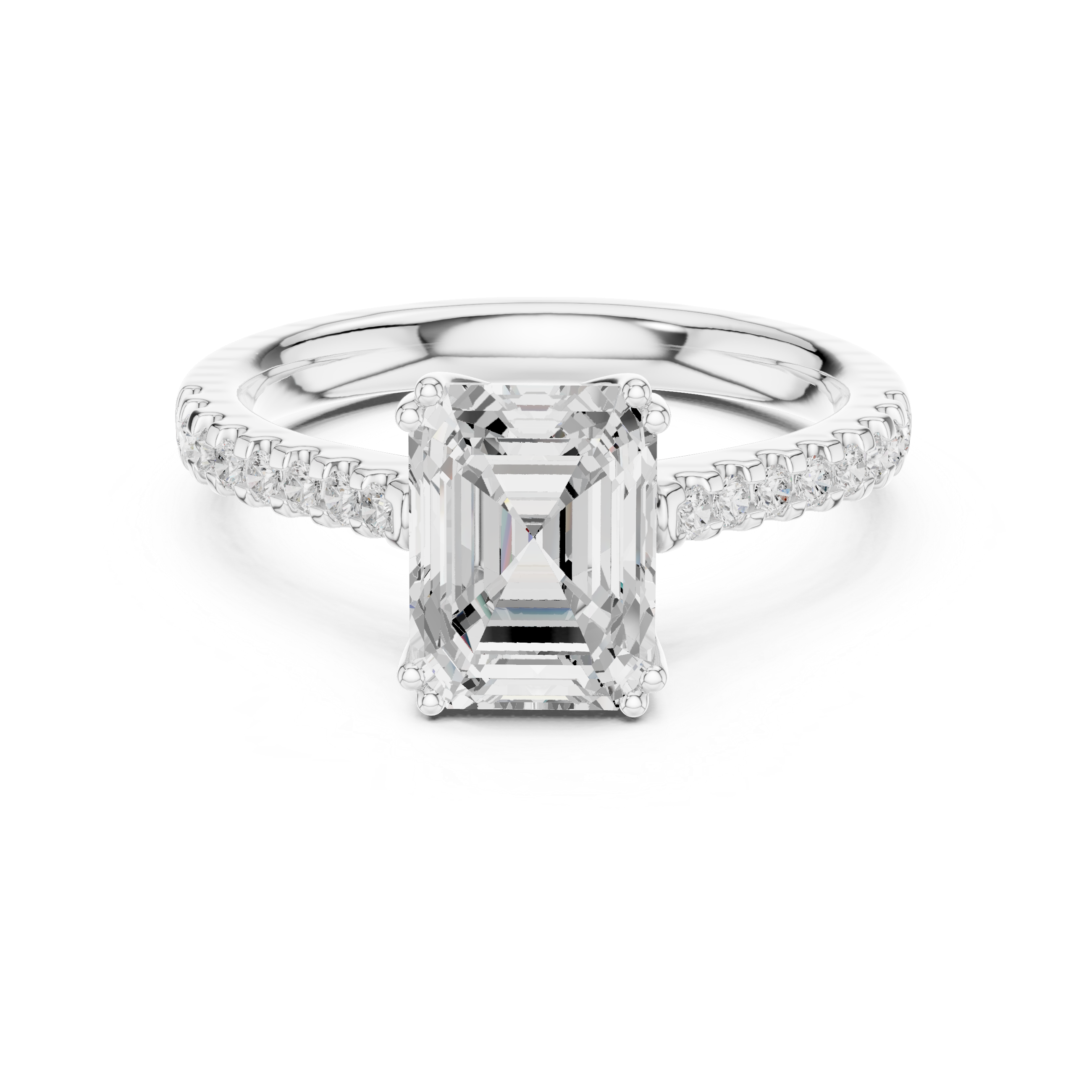 Emerald Cut Solitaire Diamond Ring
