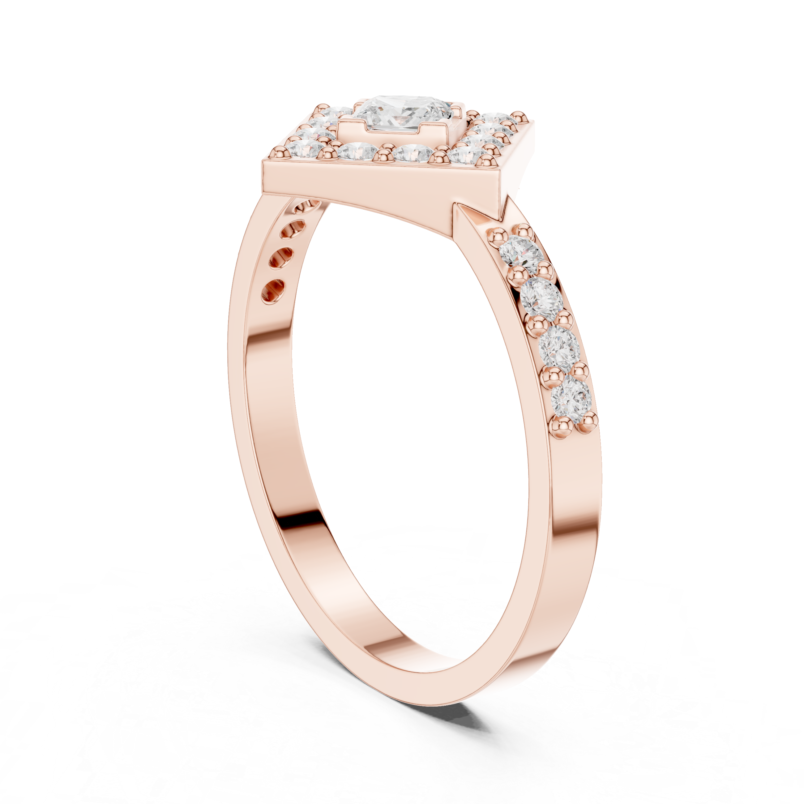 Princess Halo Diamond Ring