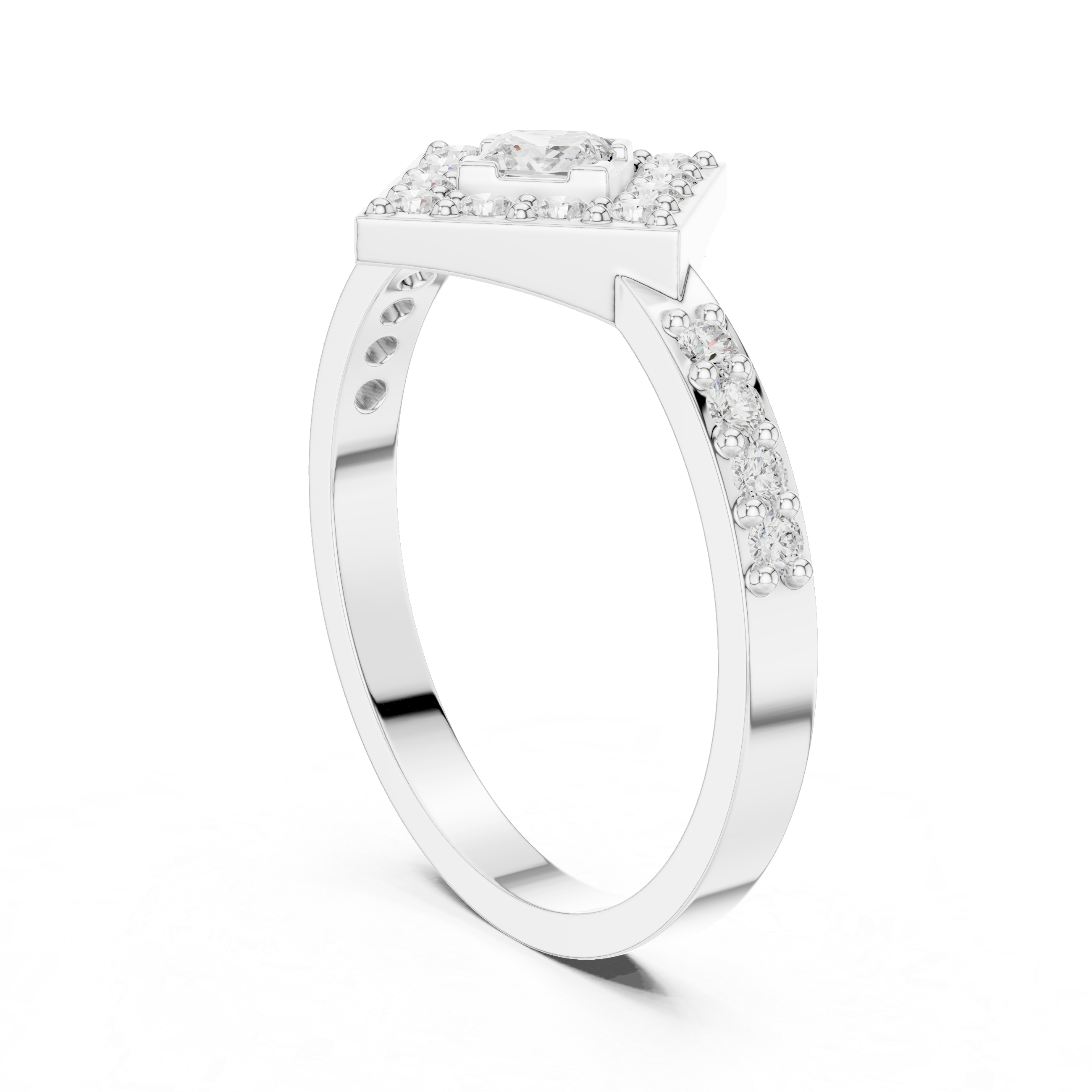 Princess Halo Diamond Ring