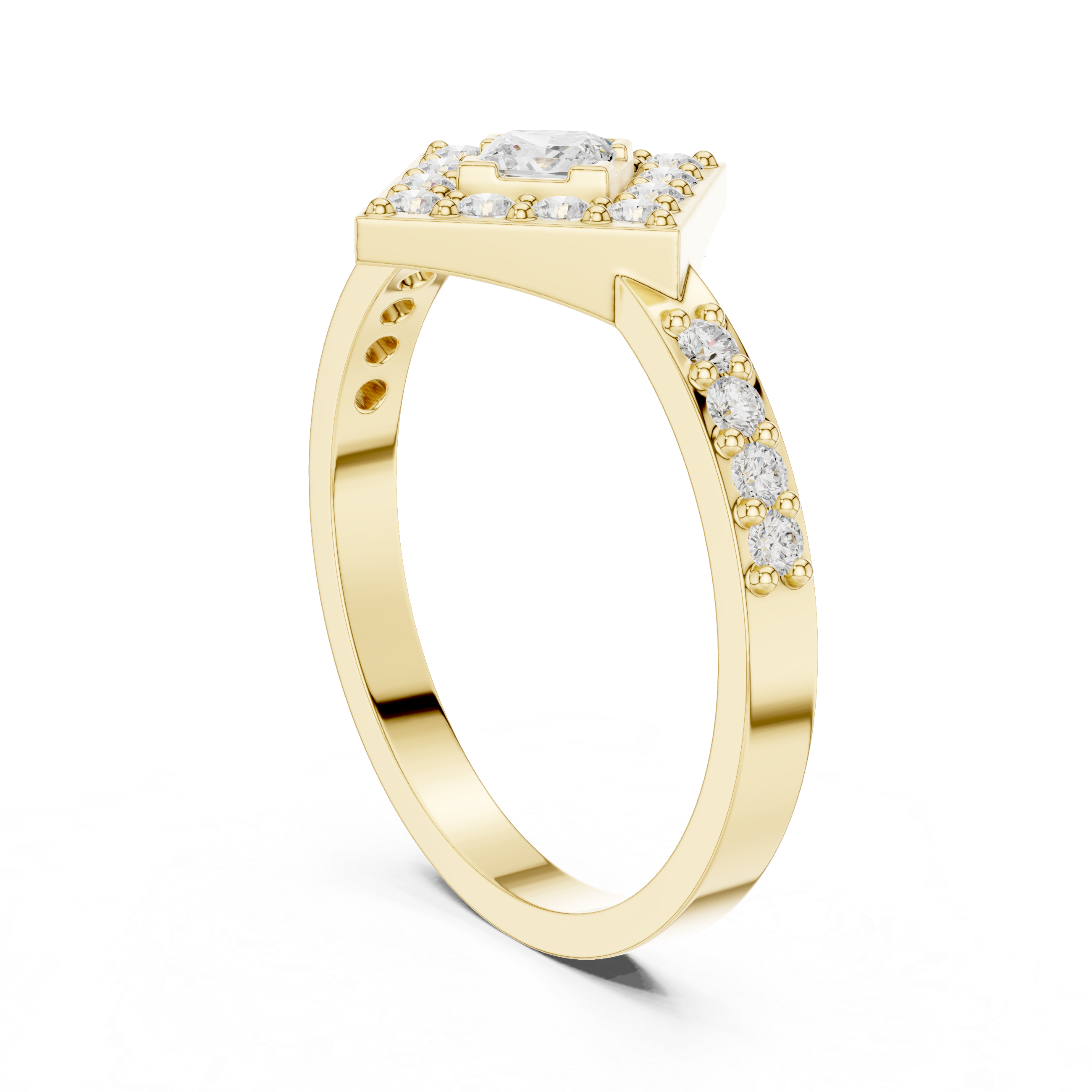 Princess Halo Diamond Ring
