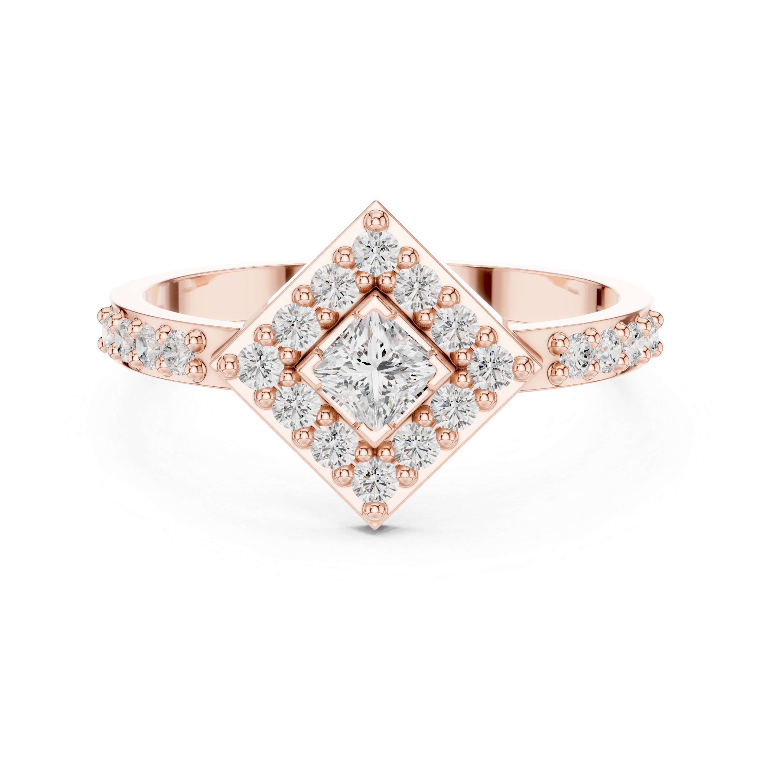 Princess Halo Diamond Ring