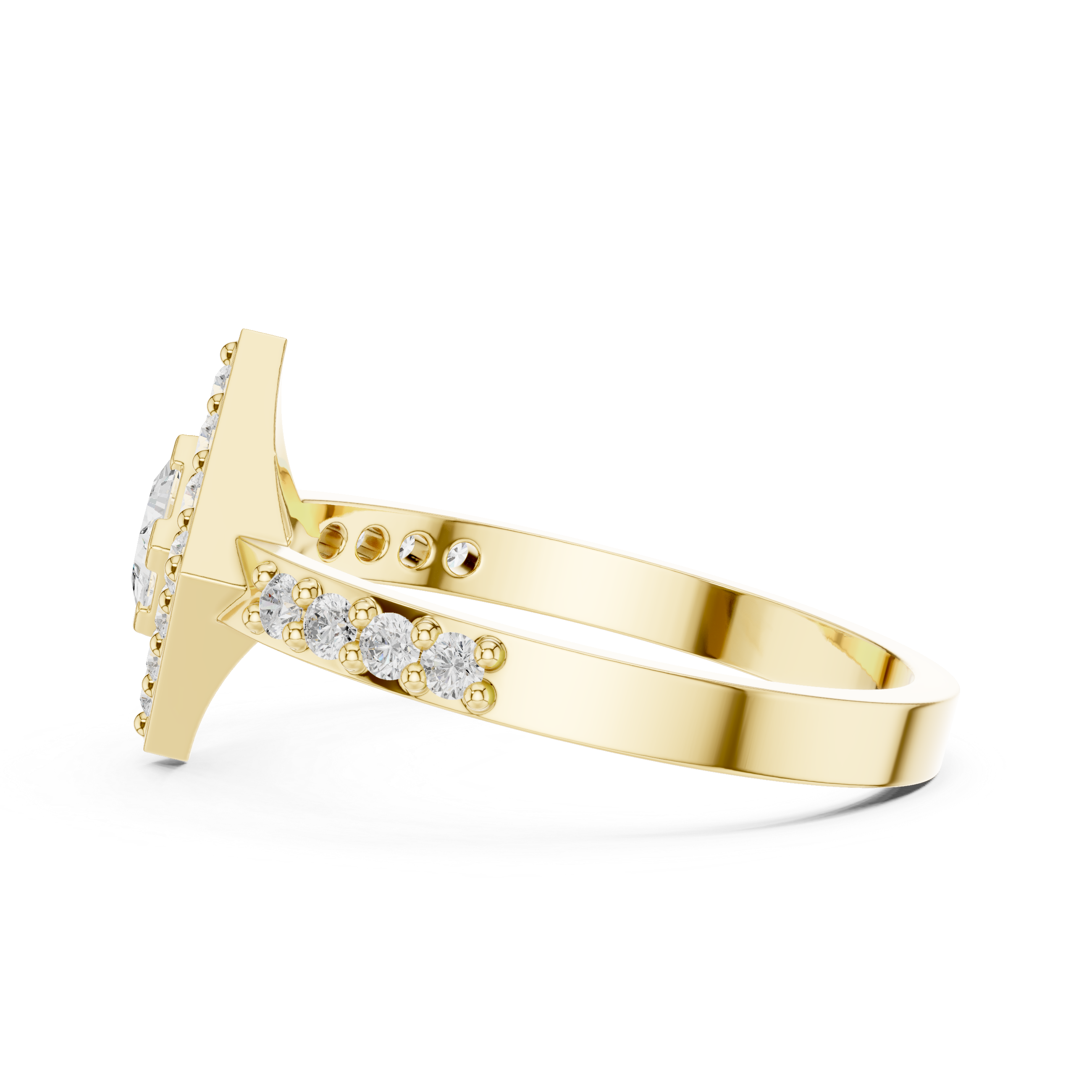 Princess Halo Diamond Ring