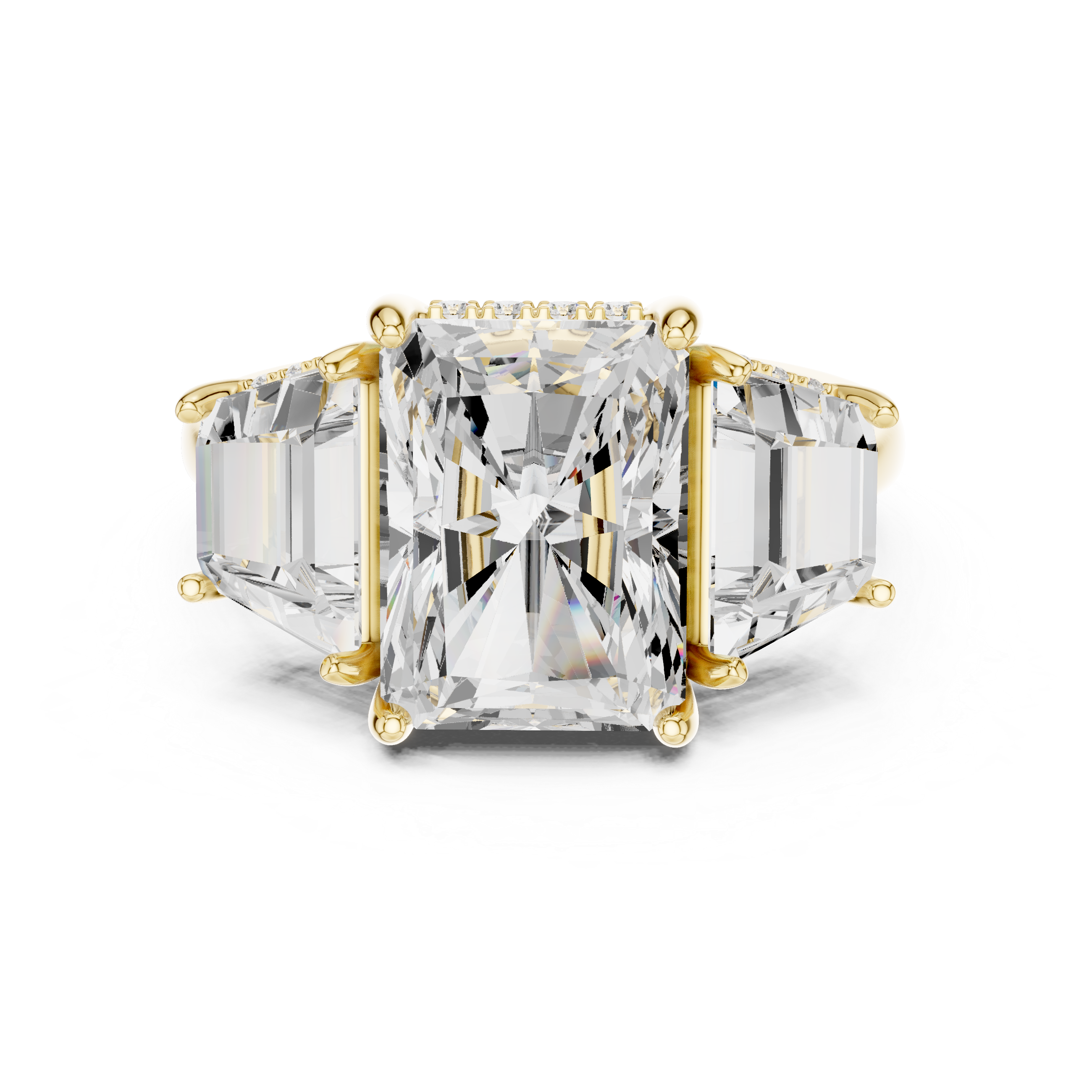 Radiant Three Stone Engagement Ring