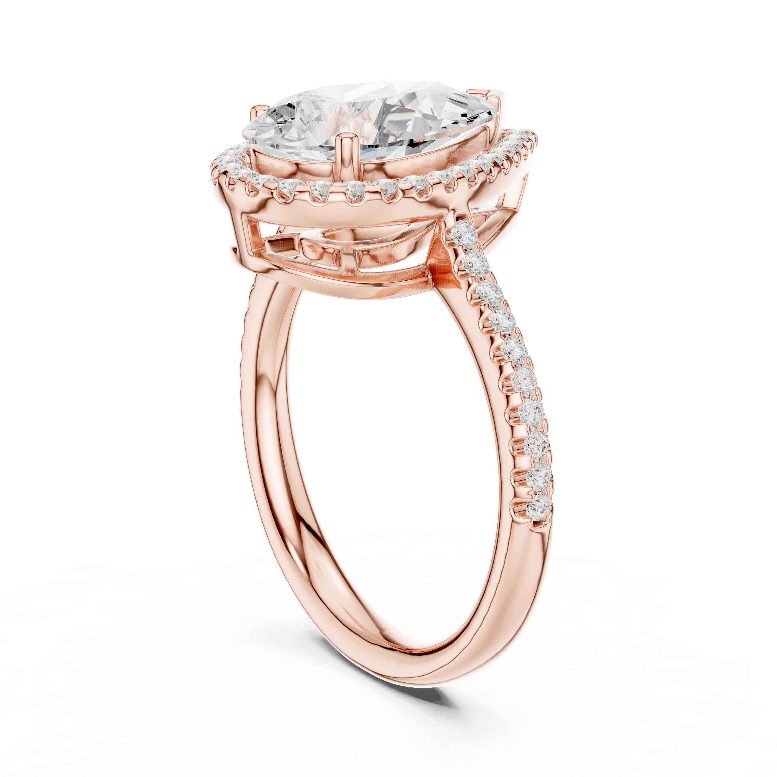 Pear Halo Engagement Ring