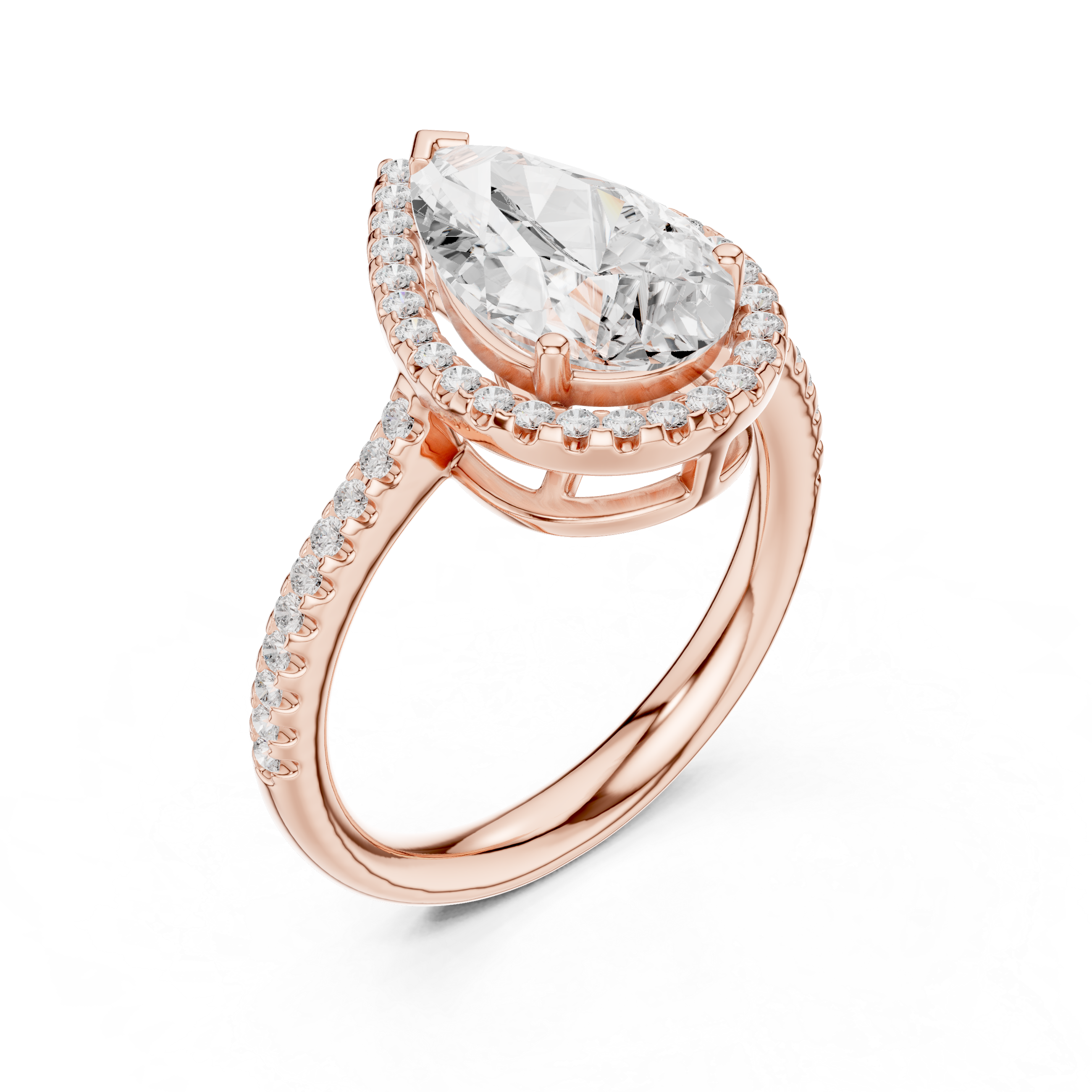 Pear Halo Engagement Ring