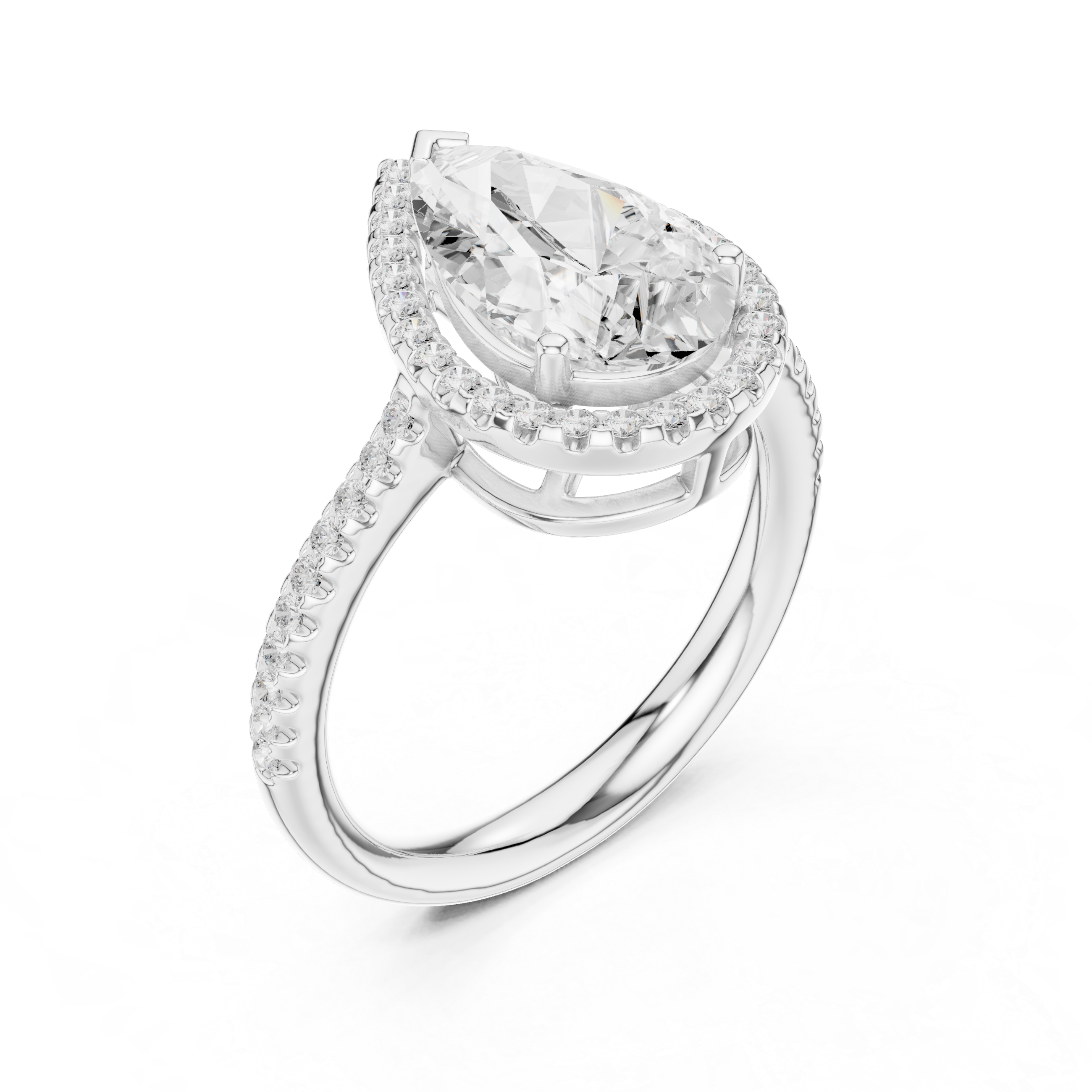 Pear Halo Engagement Ring
