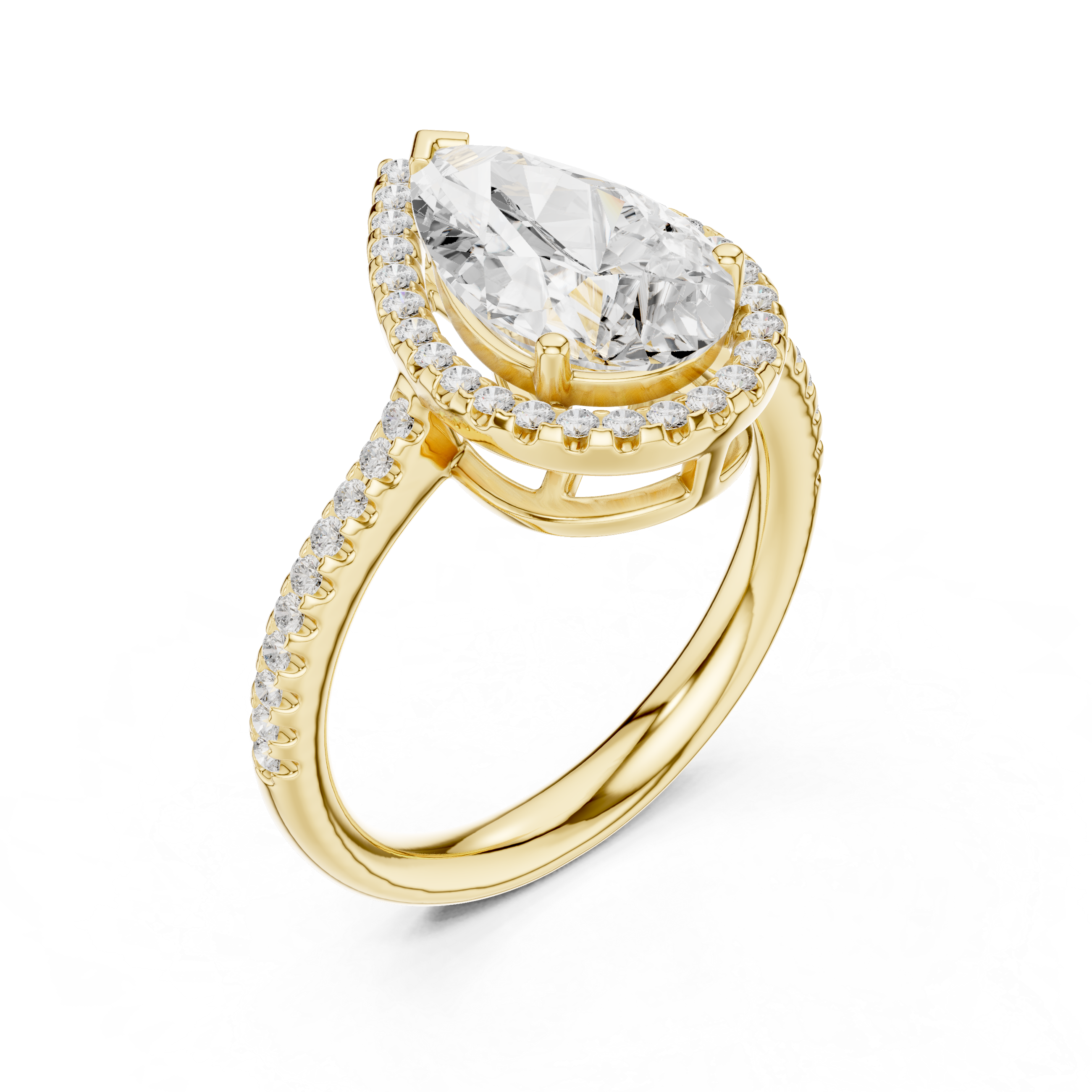 Pear Halo Engagement Ring
