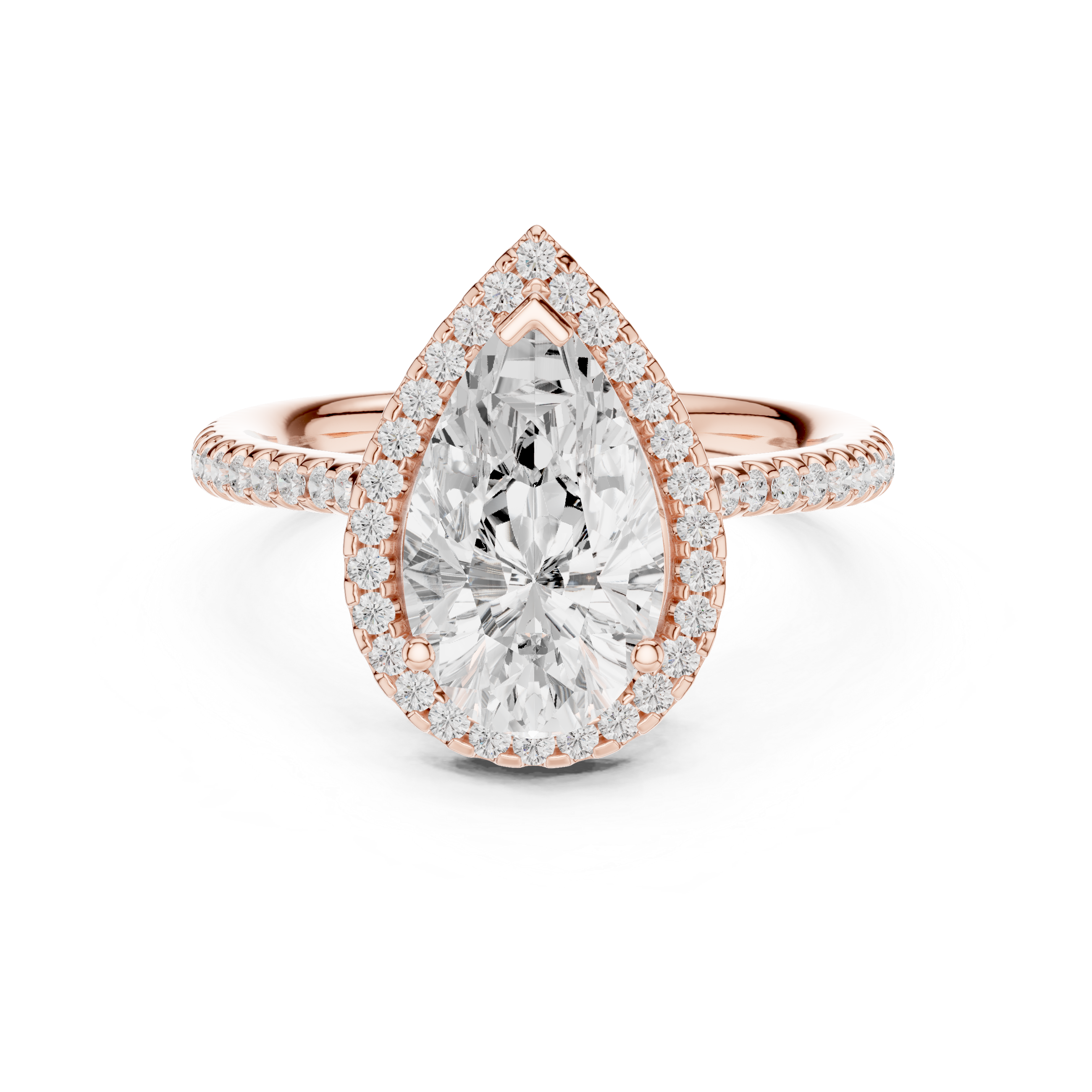 Pear Halo Engagement Ring