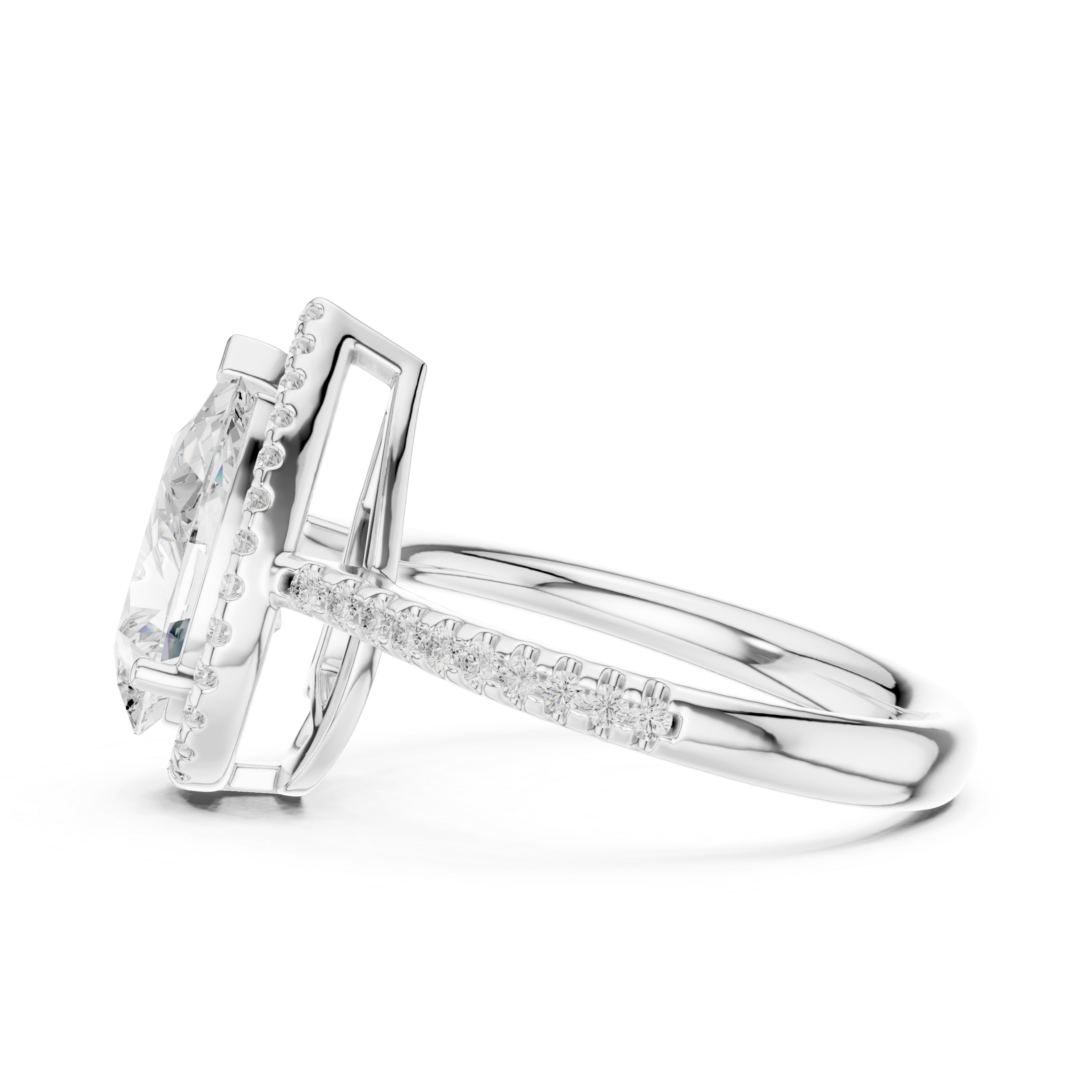 Pear Halo Engagement Ring