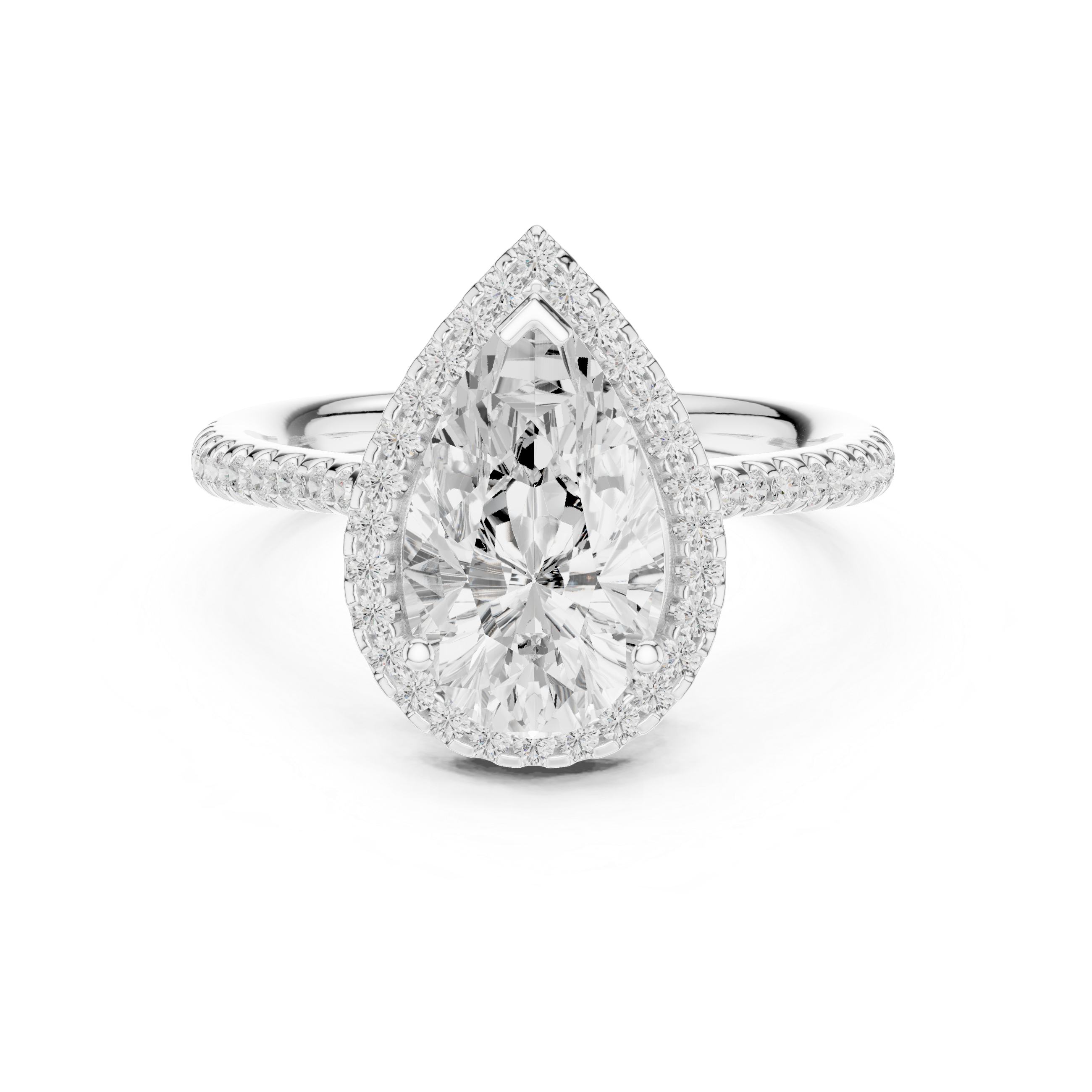 Pear Halo Engagement Ring