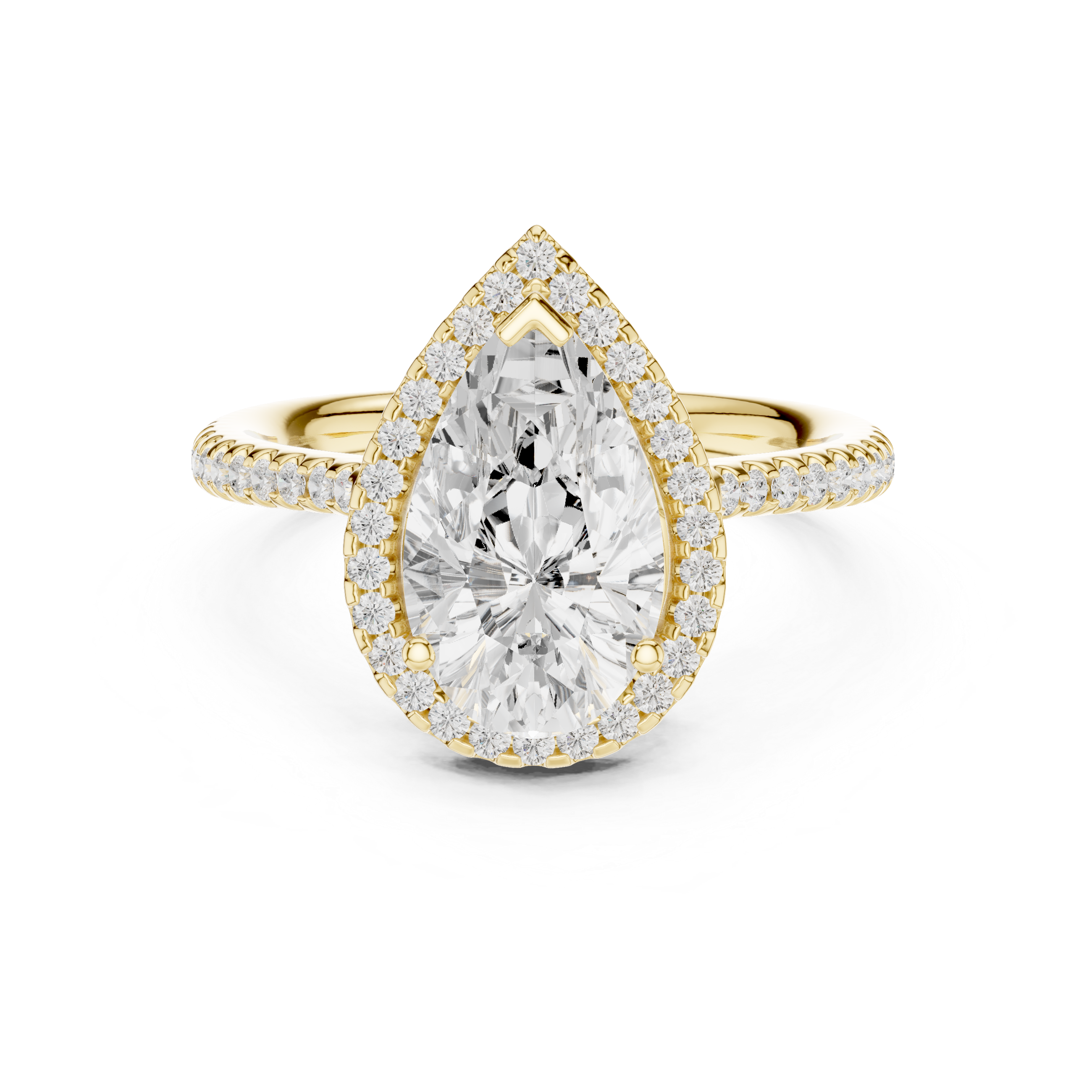 Pear Halo Engagement Ring