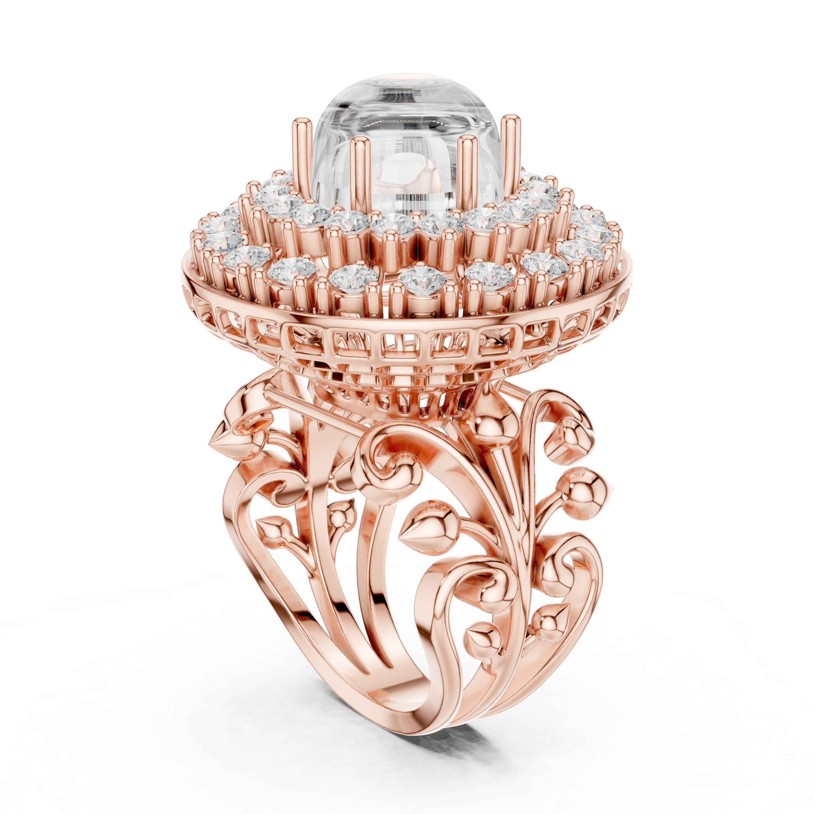 Royal Cabochon Diamond Cocktail Ring