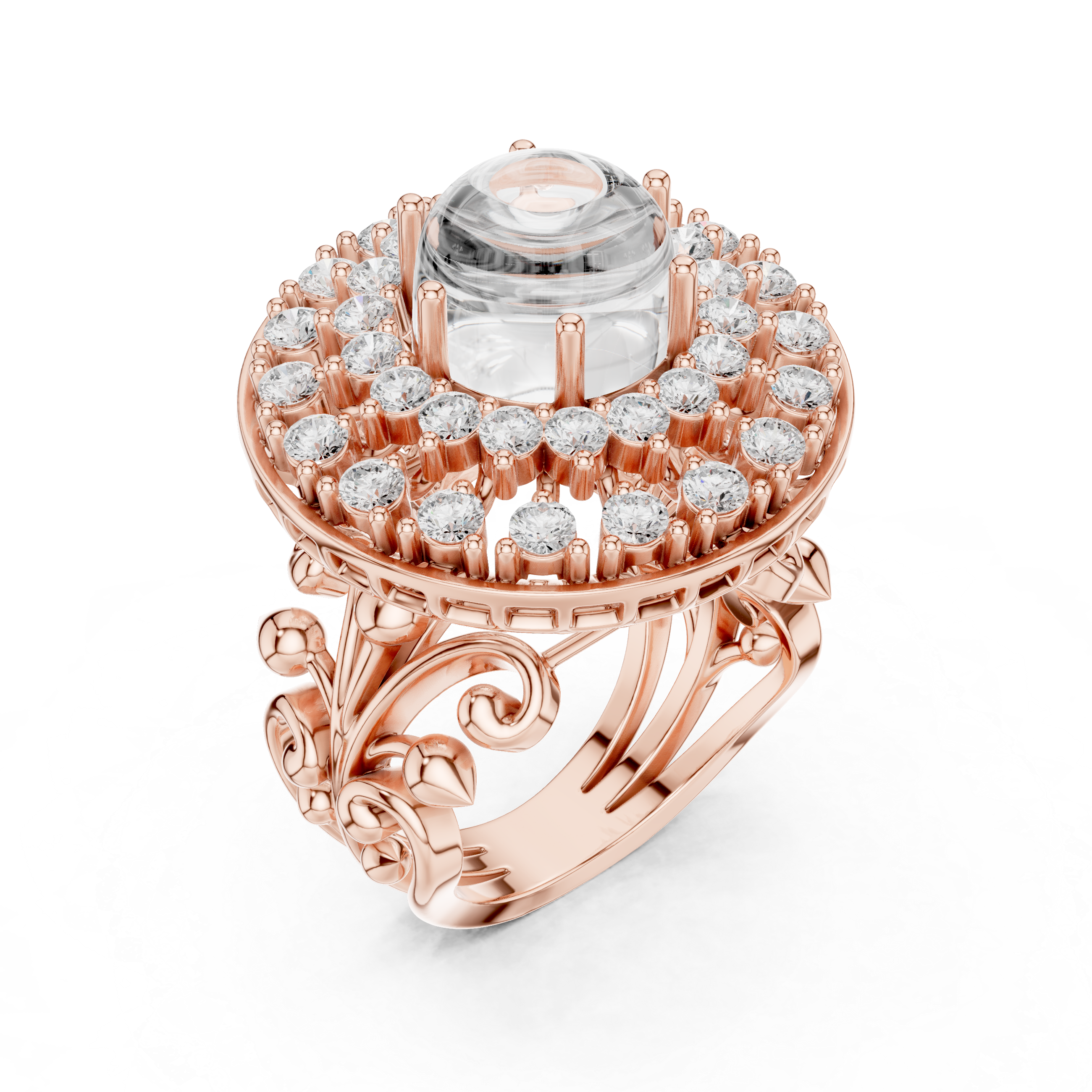 Royal Cabochon Diamond Cocktail Ring