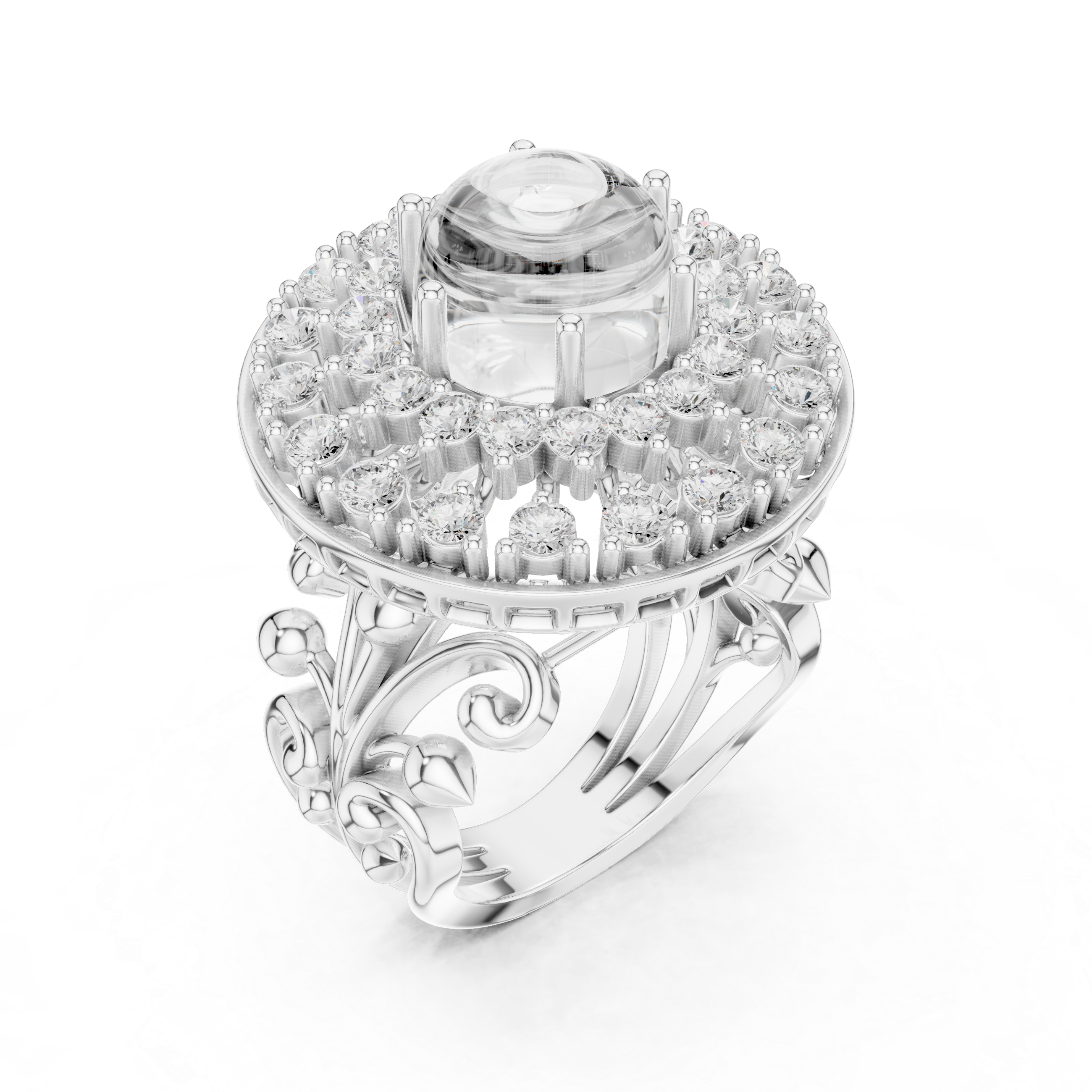 Royal Cabochon Diamond Cocktail Ring