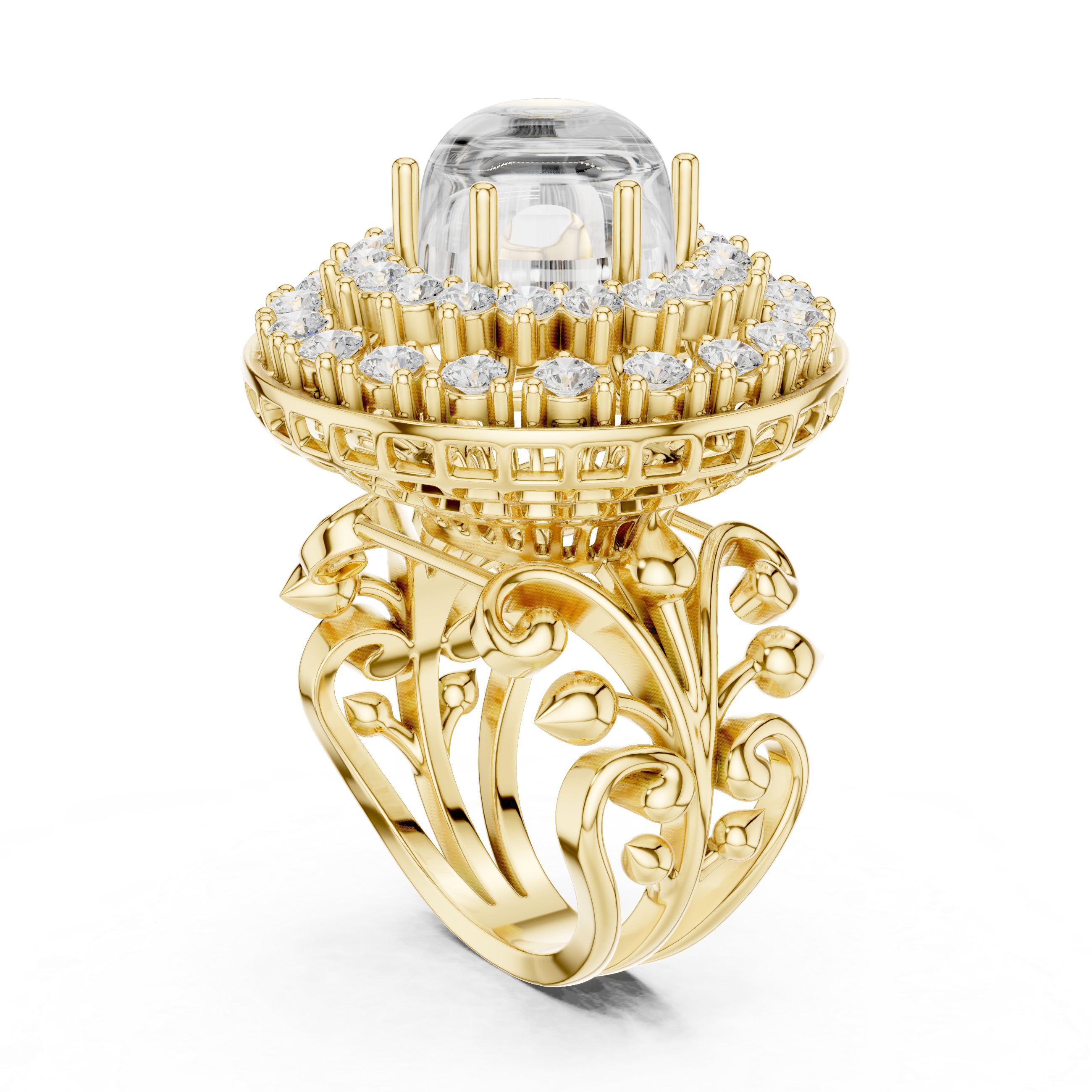 Royal Cabochon Diamond Cocktail Ring