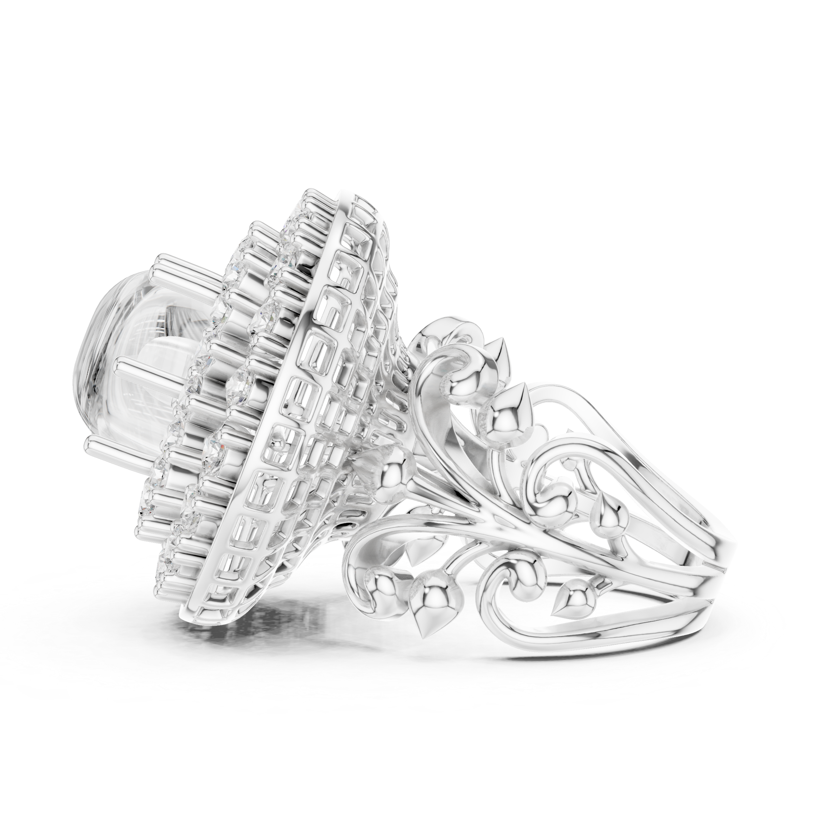 Royal Cabochon Diamond Cocktail Ring