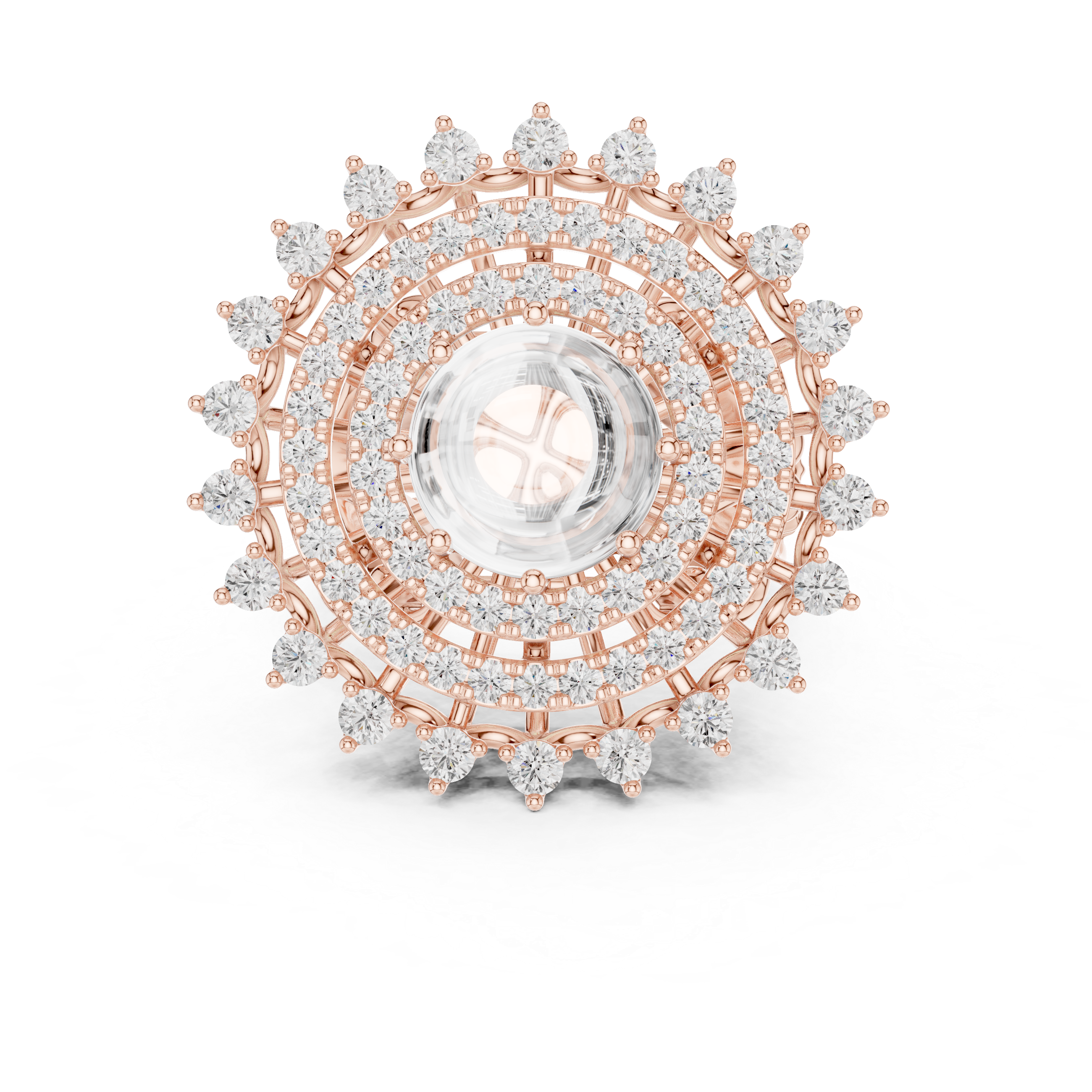 Vintage Floral Halo Cabochon Ring