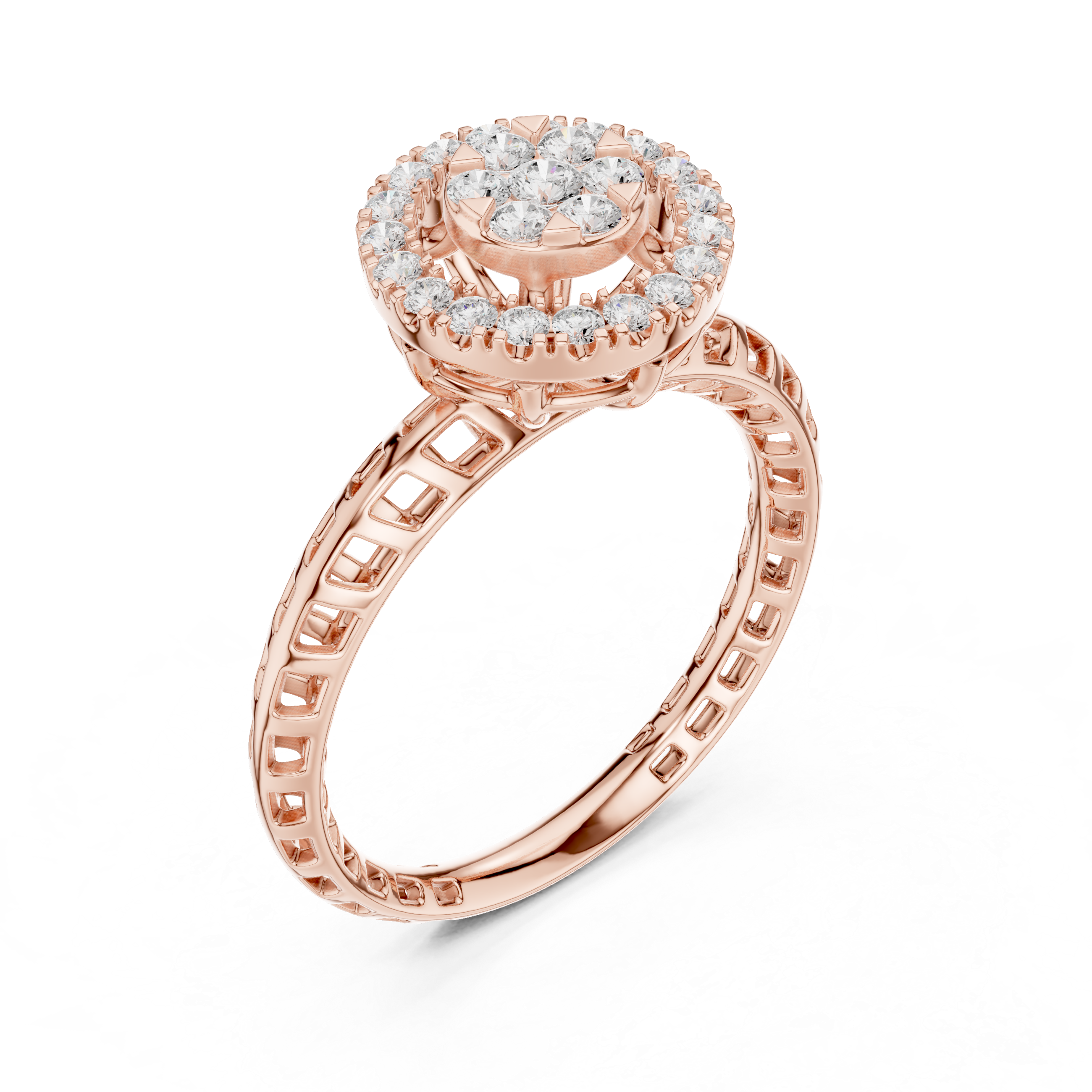 Vintage Diamond Halo Engagement Ring