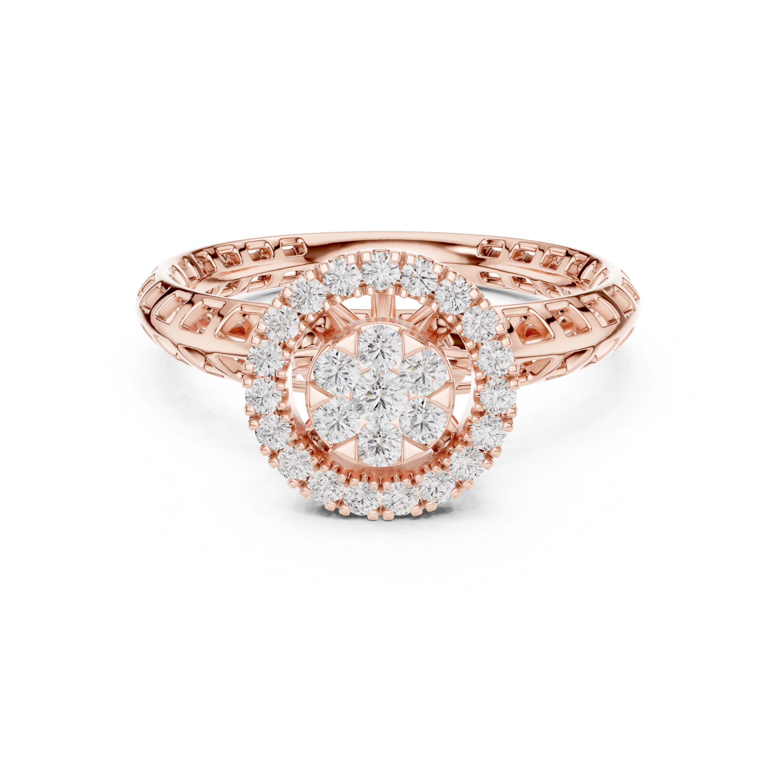 Vintage Diamond Halo Engagement Ring