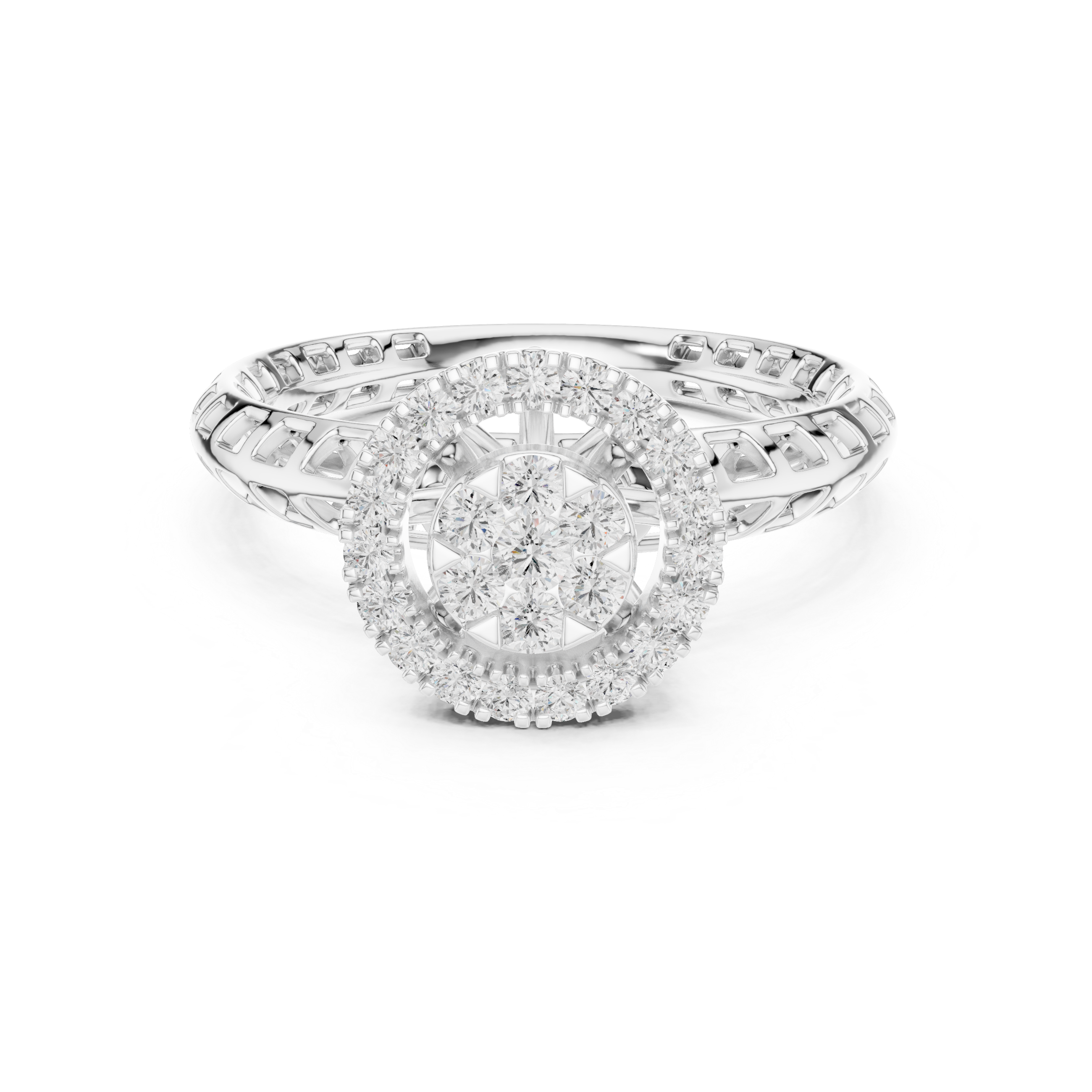 Vintage Diamond Halo Engagement Ring