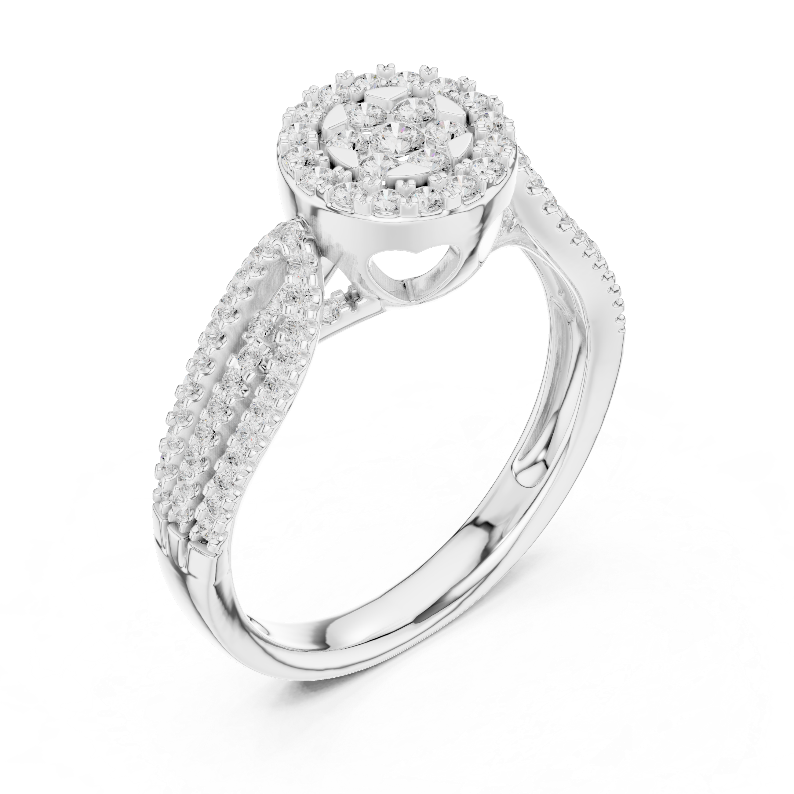 Round Diamond Halo Engagement Ring