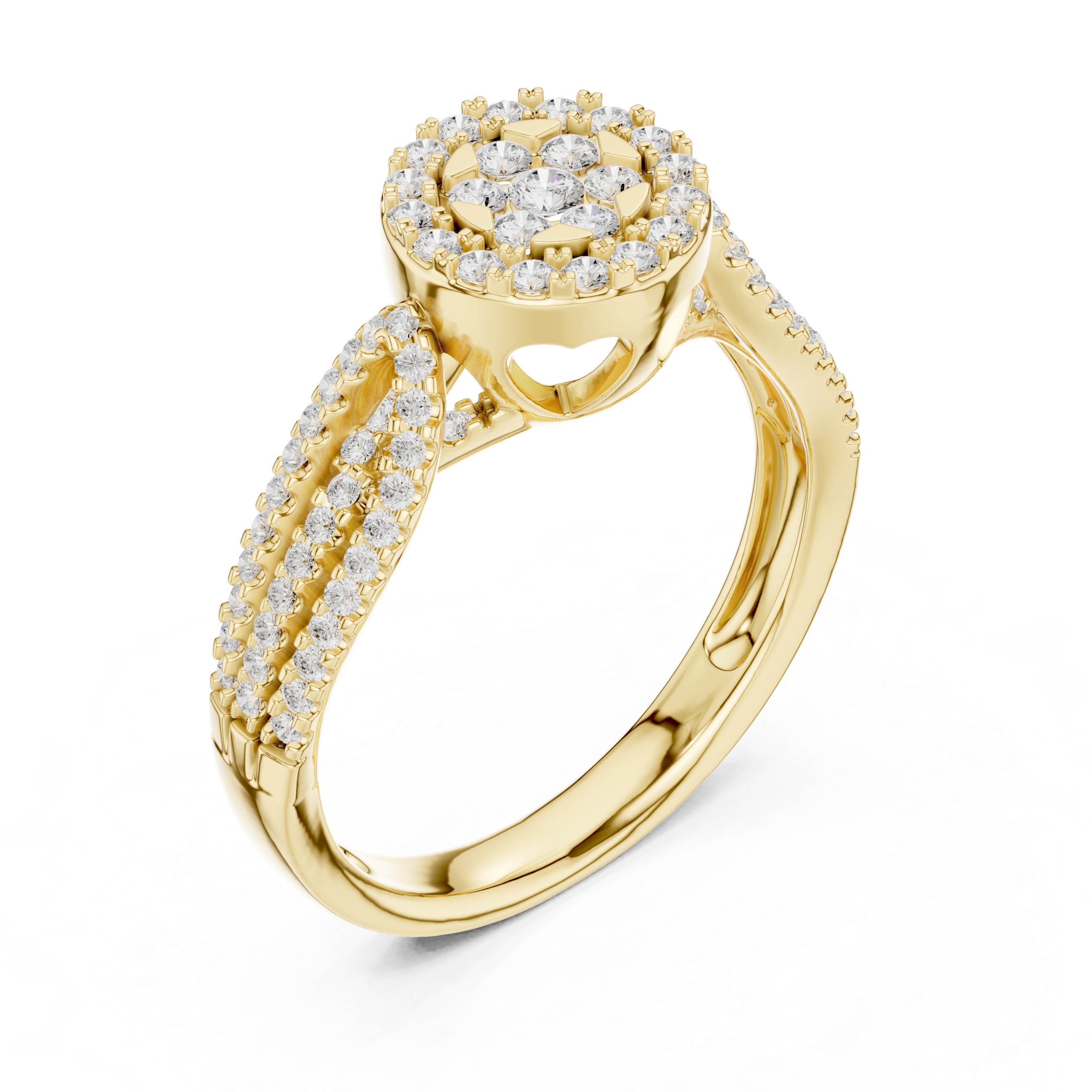 Round Diamond Halo Engagement Ring