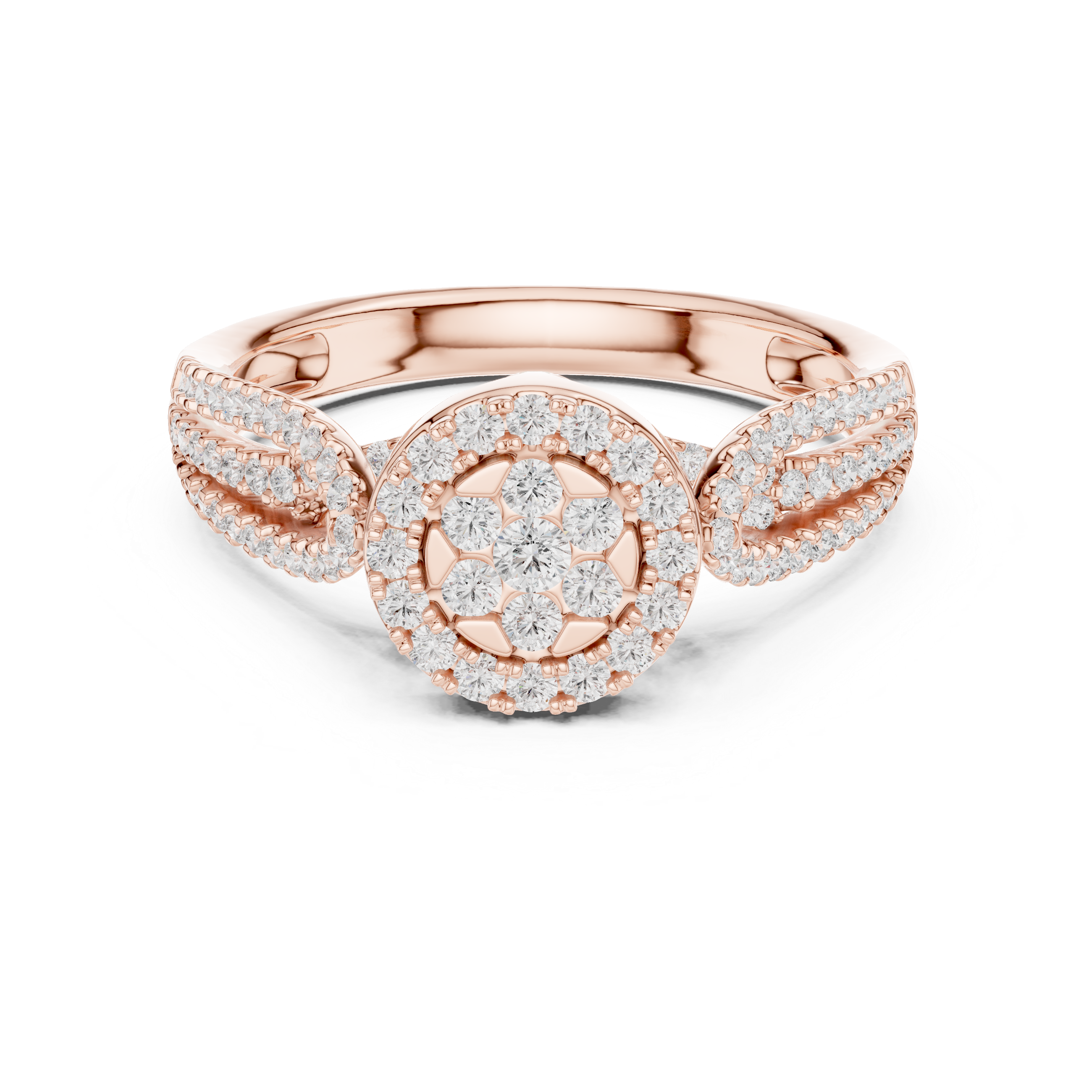 Round Diamond Halo Engagement Ring