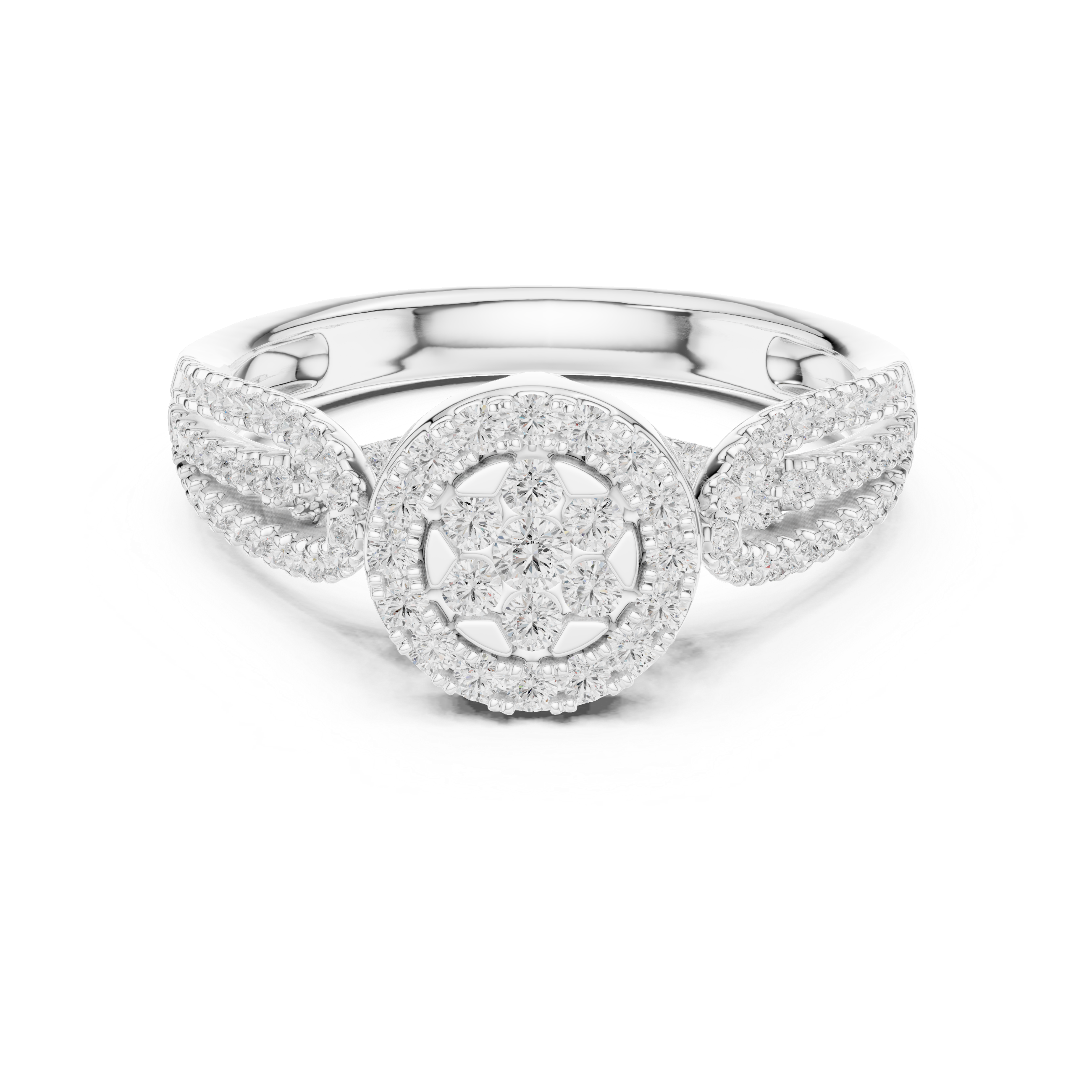 Round Diamond Halo Engagement Ring