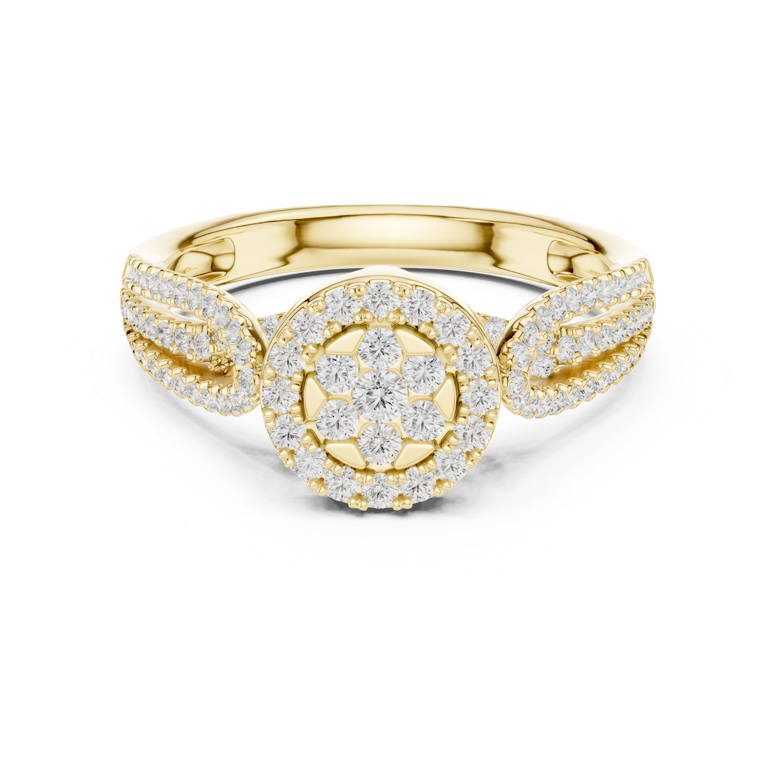 Round Diamond Halo Engagement Ring