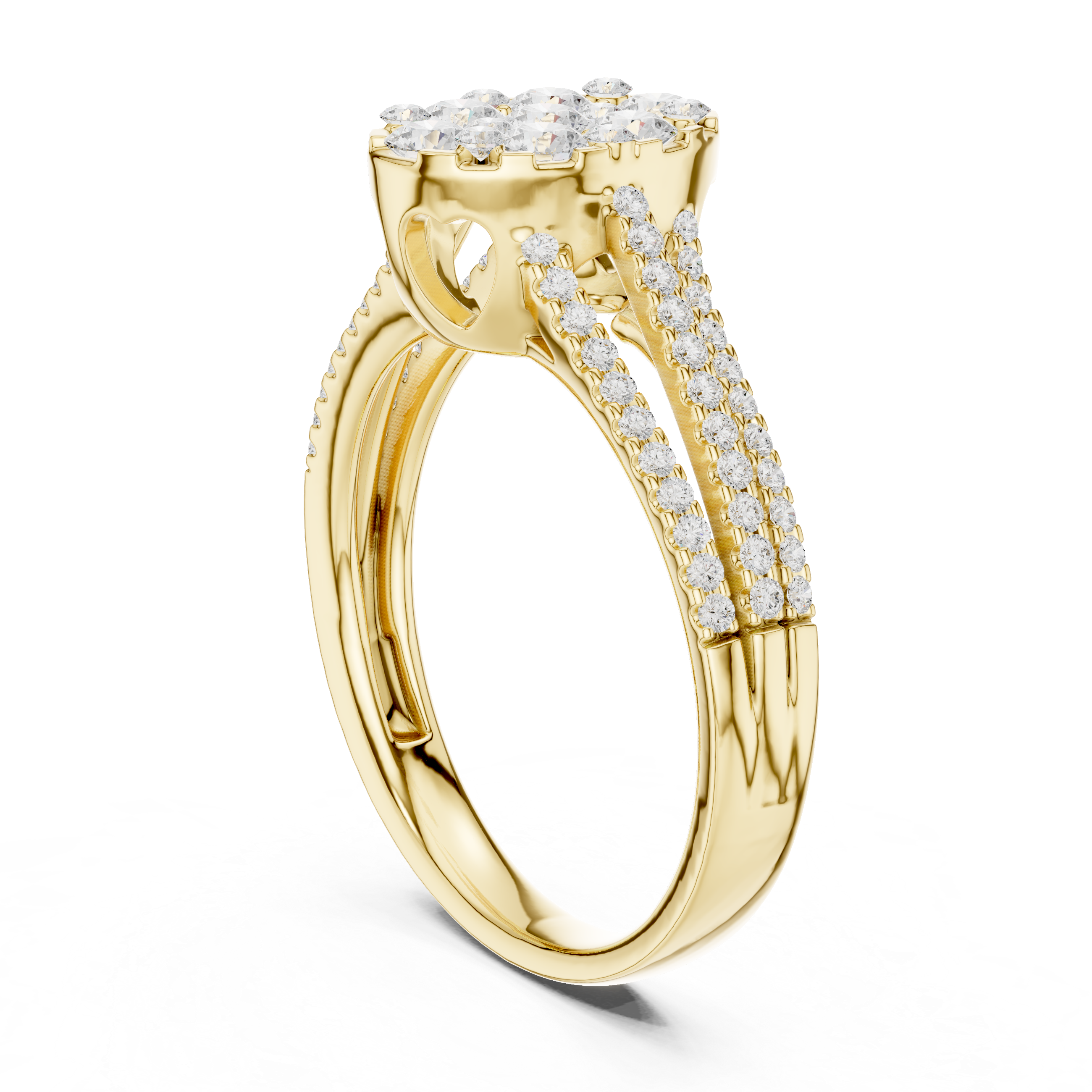 Oval Diamond Cluster Engagement Ring