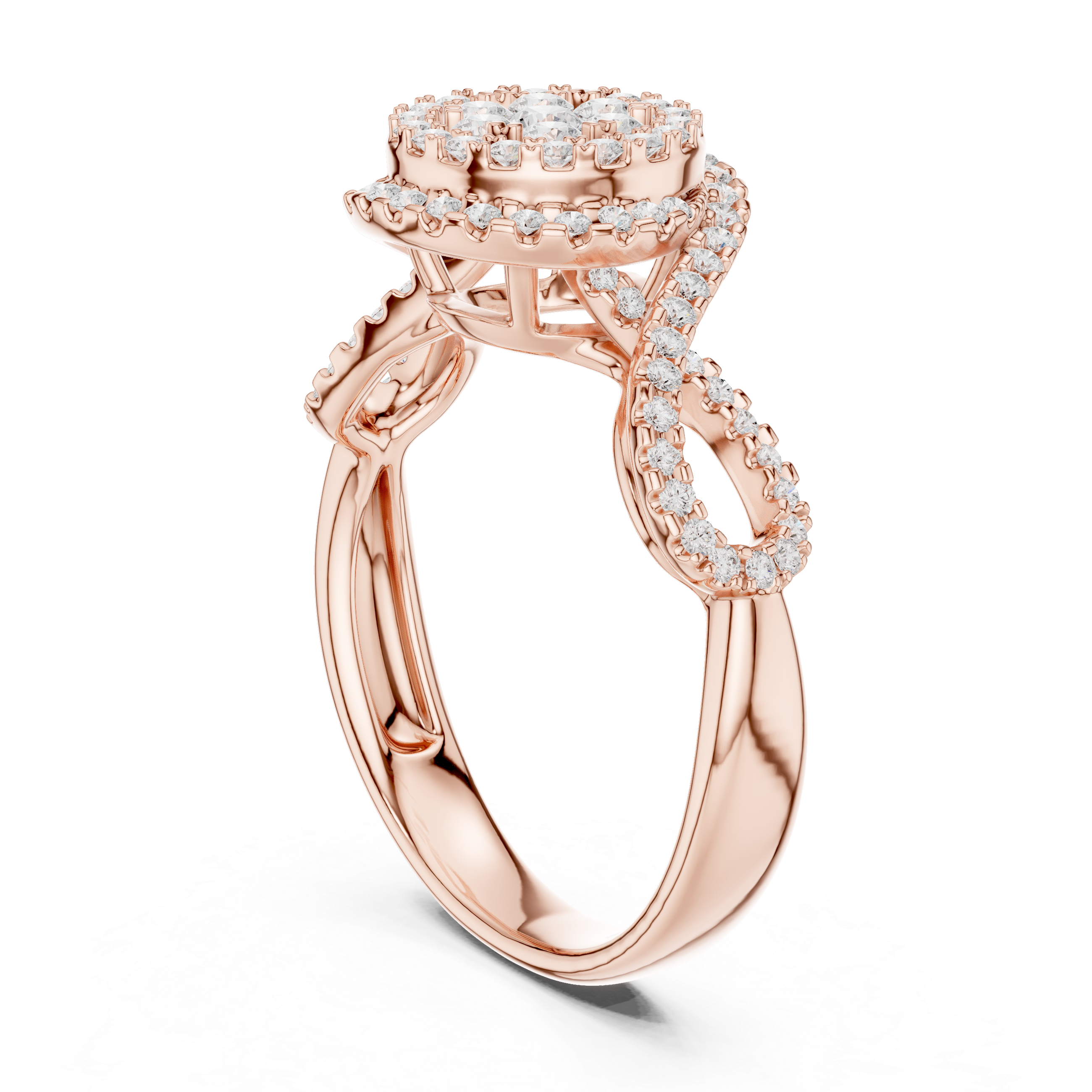 Round Diamond Halo Engagement Ring